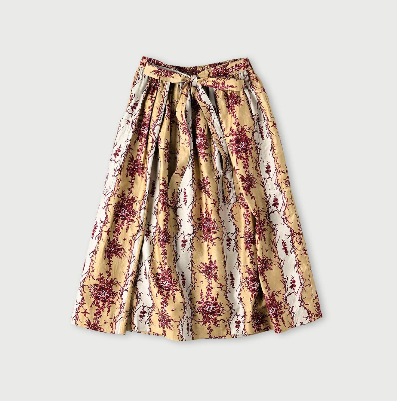 Chandelier Flower Print Puff Apron Skirt Back