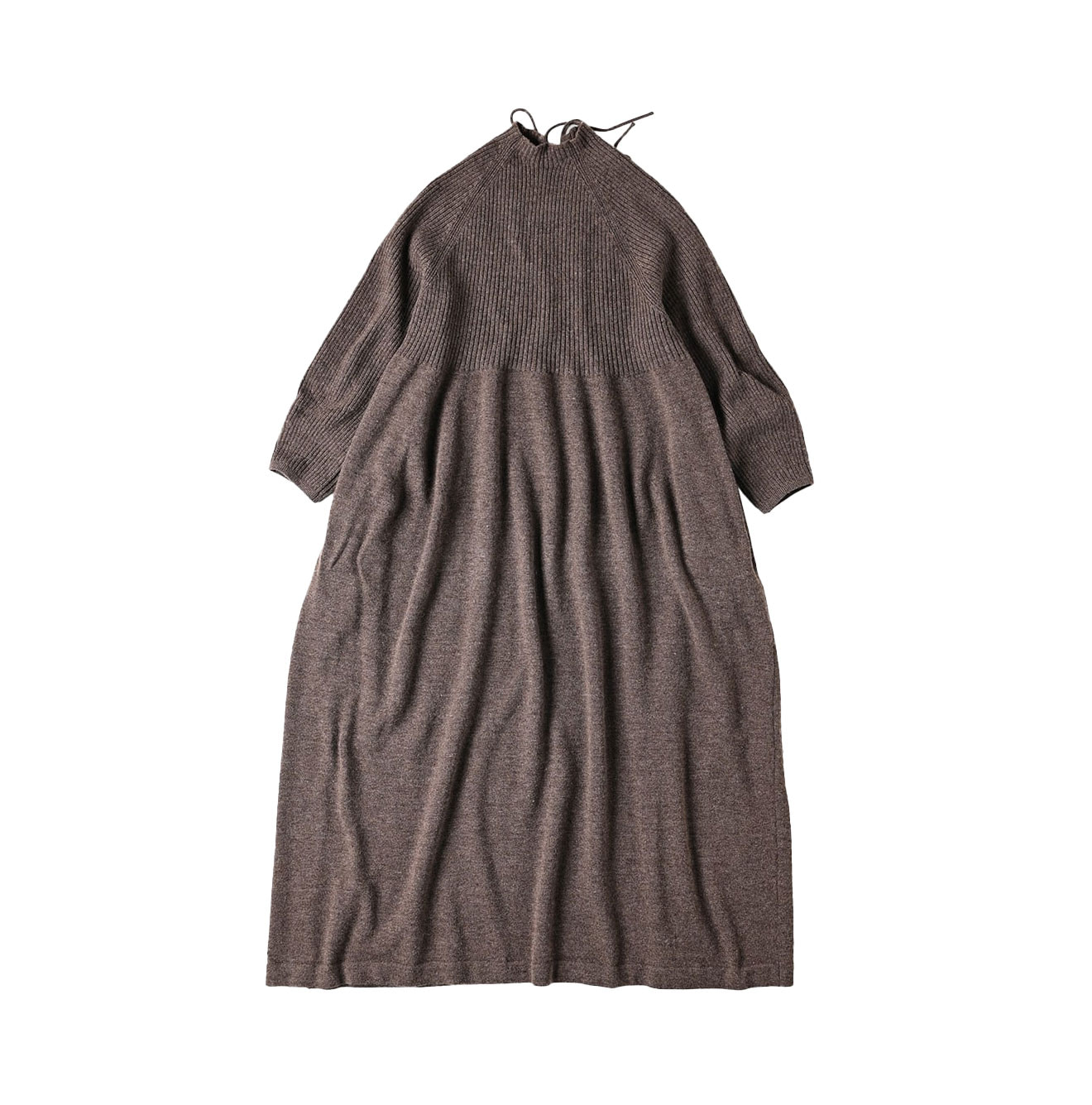 Yaku Merino Dress Brown Top