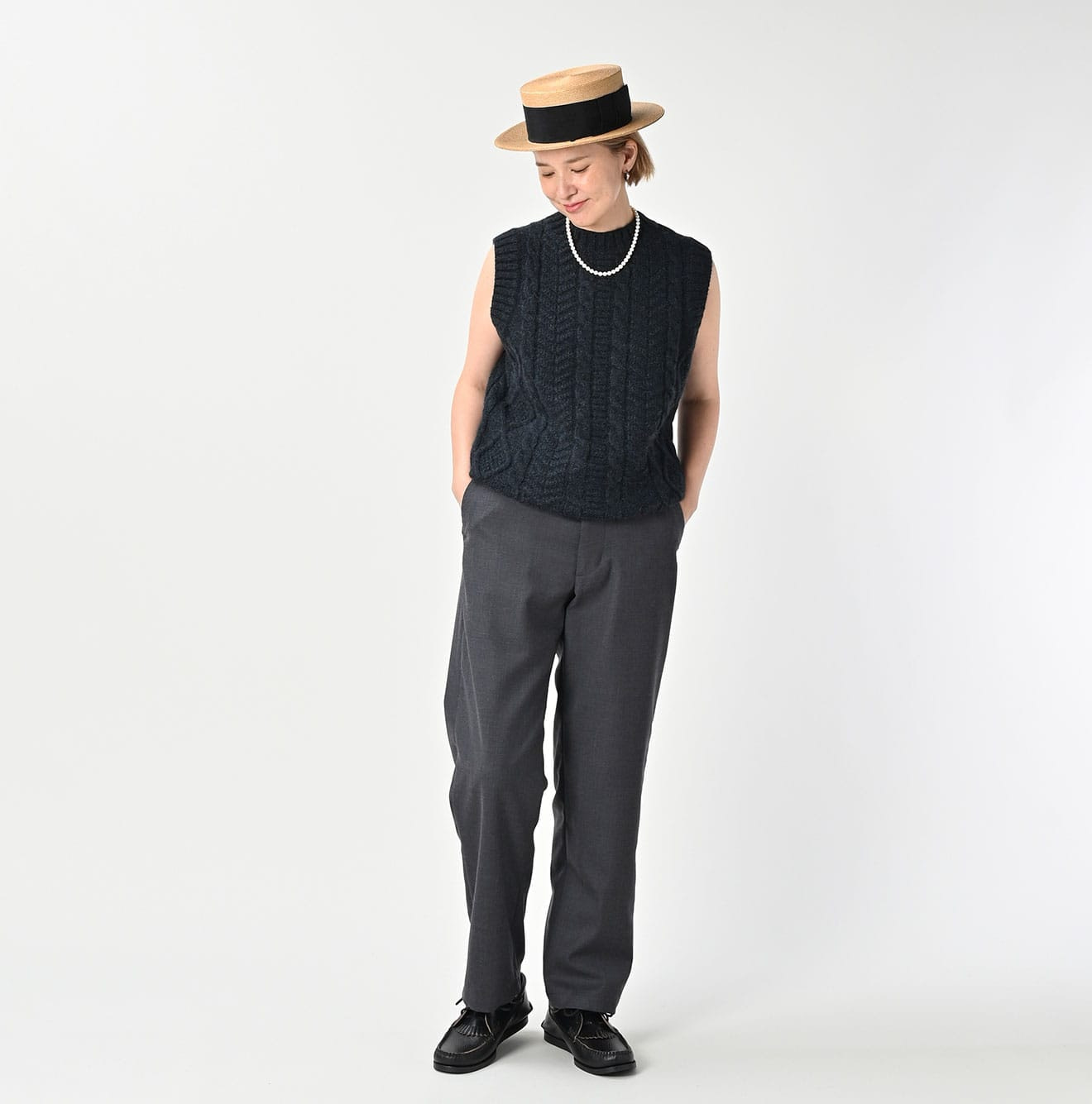 Wool Saxony Crosby Slacks MEN Female Model