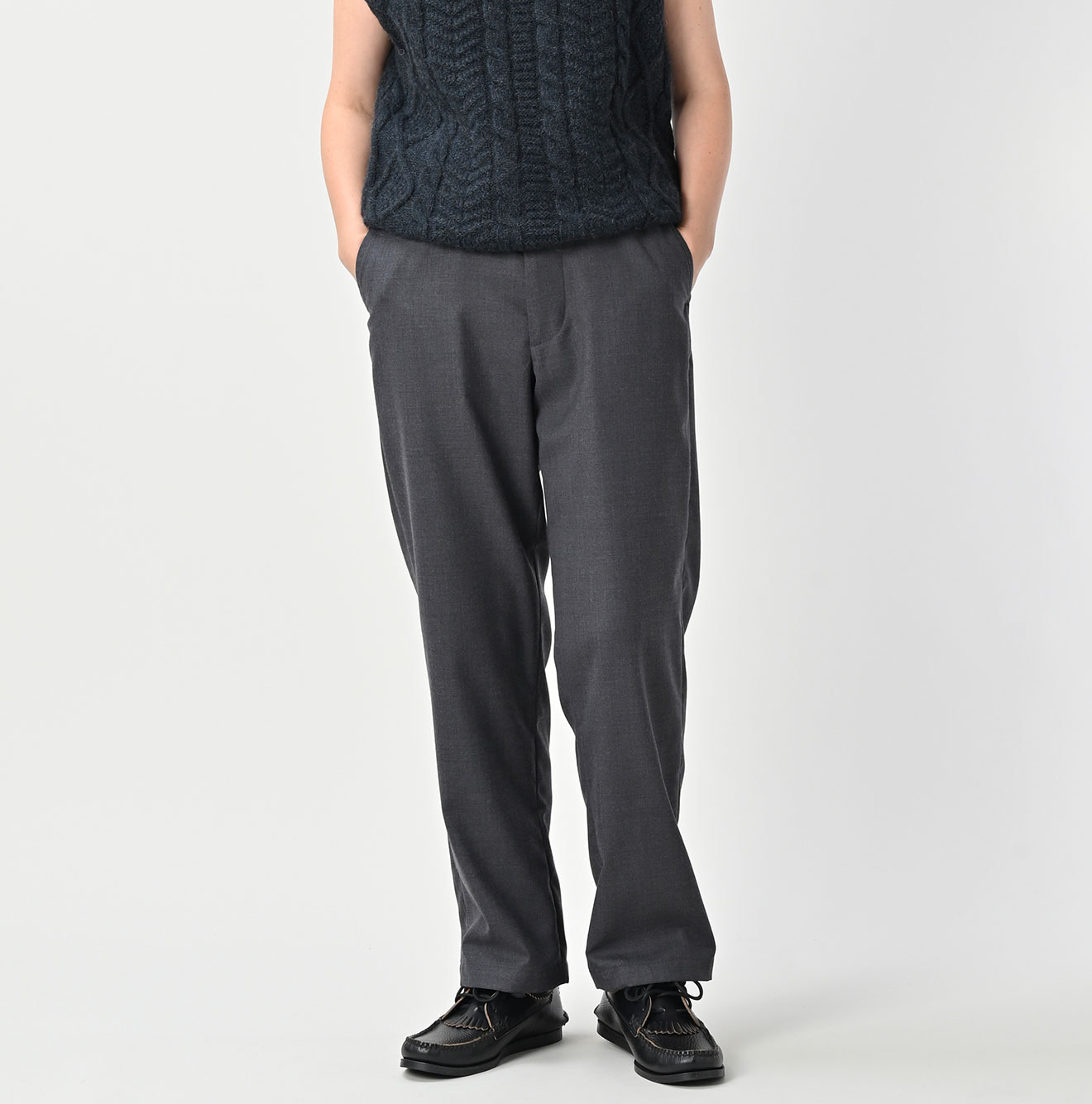 Wool Saxony Crosby Slacks MEN Female Model