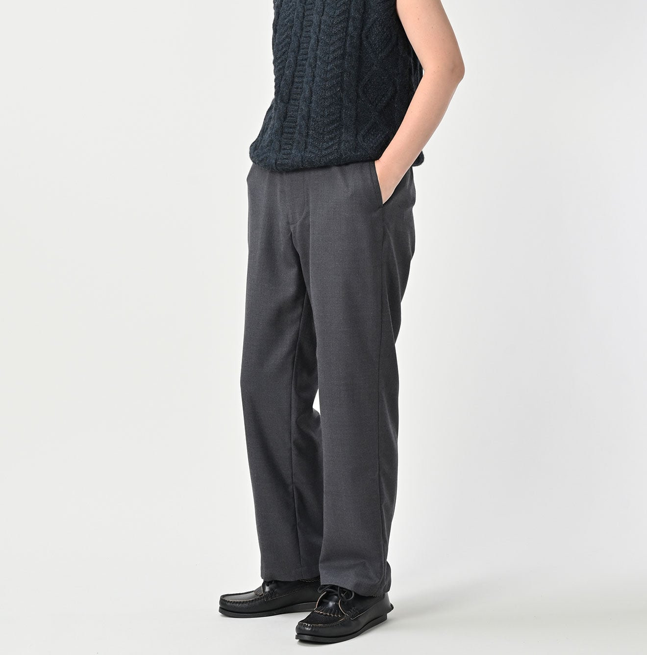 Wool Saxony Crosby Slacks MEN Female Model