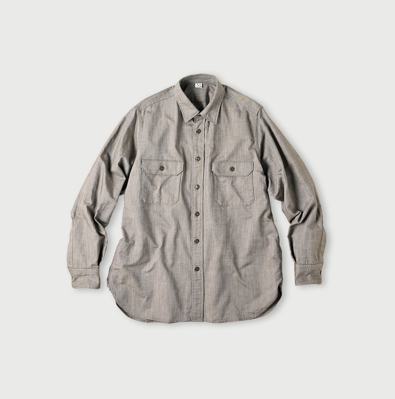 Supima OX 908 Military Shirt Khaki Chambray