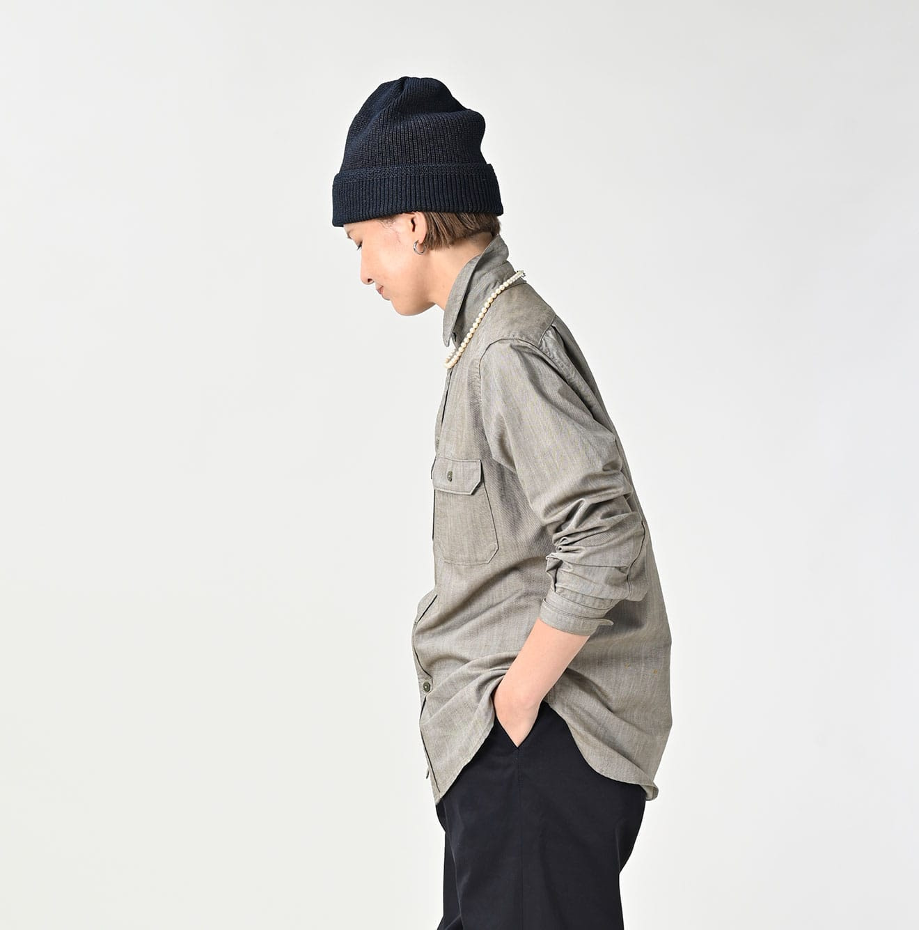 Supima OX 908 Military Shirt Female Model