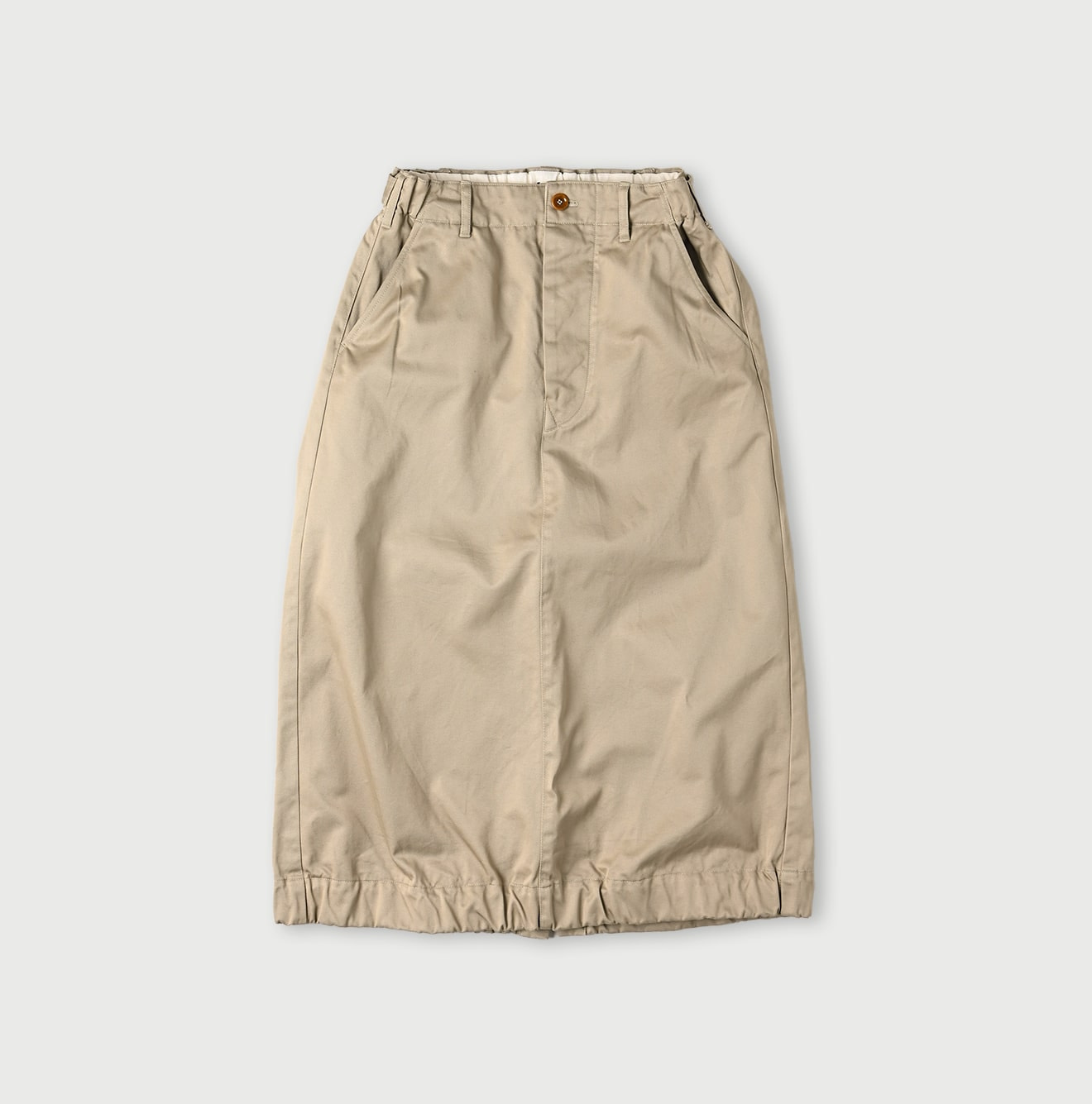 2-Ply Chino Chigo Skirt Beige