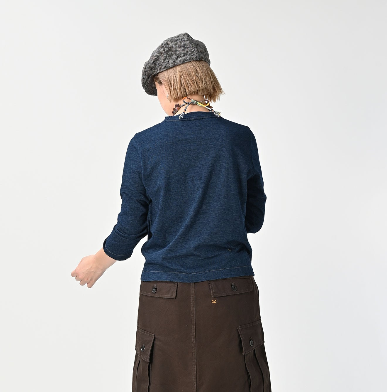 Indigo Tenjiku Square T-shirt Nou Female Model