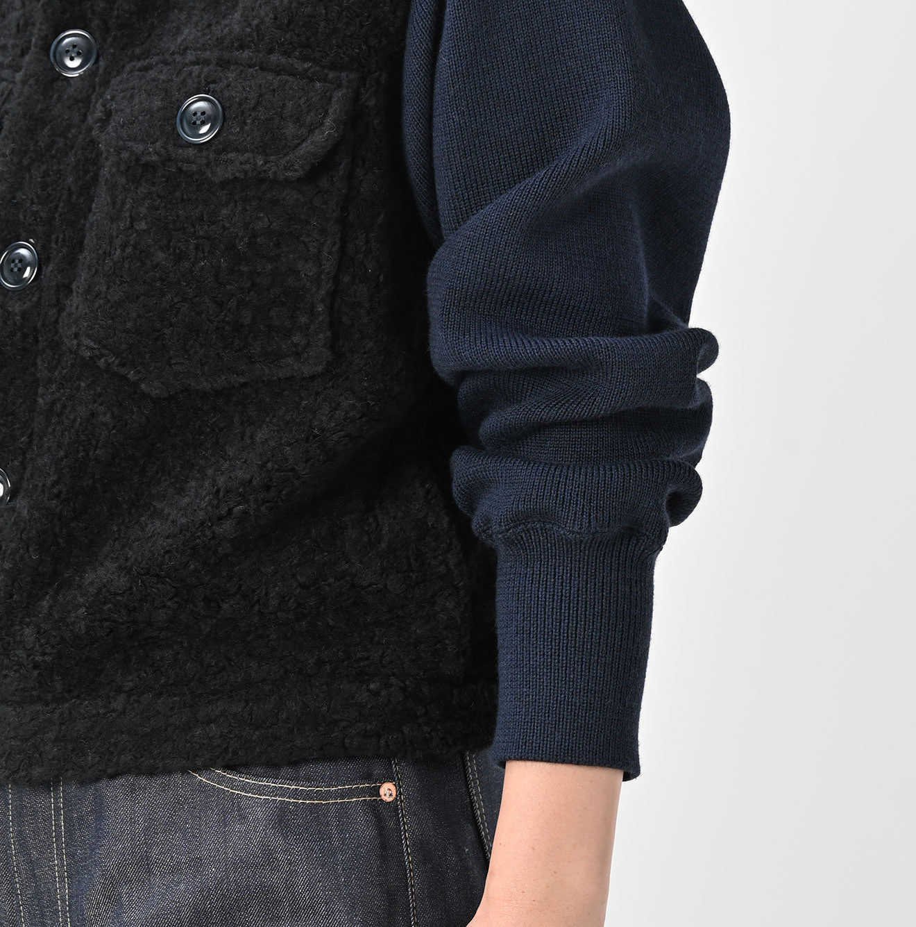 Boa x US Mou Wool Jacket Detail