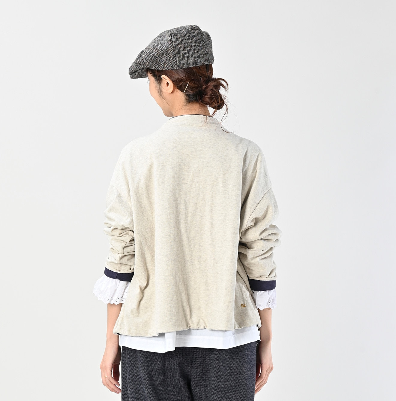 Zimbabwe Cotton Reversible Square Cardigan Female Model