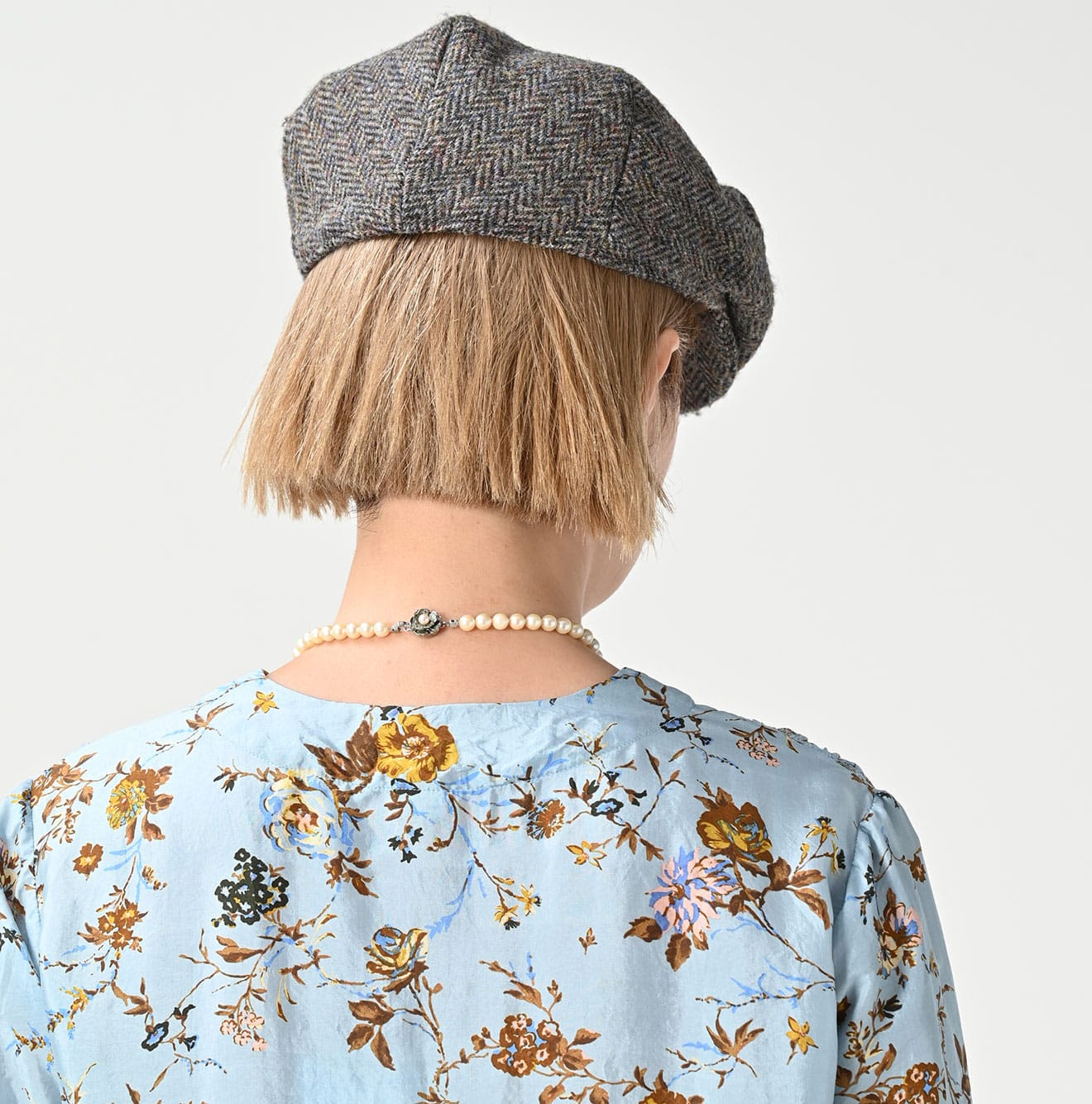 Silk Antique Flower Print Dress Detail