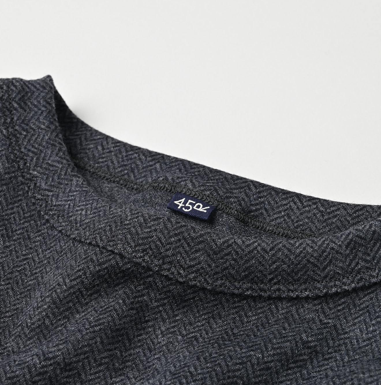 Jersey Flannel Dress Herringbone Detail