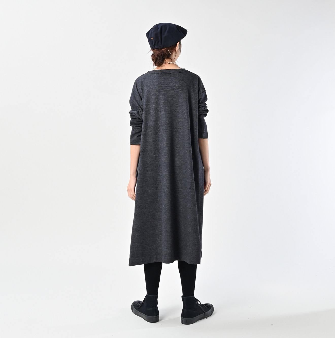 Jersey Flannel Dress Herringbone Female Model