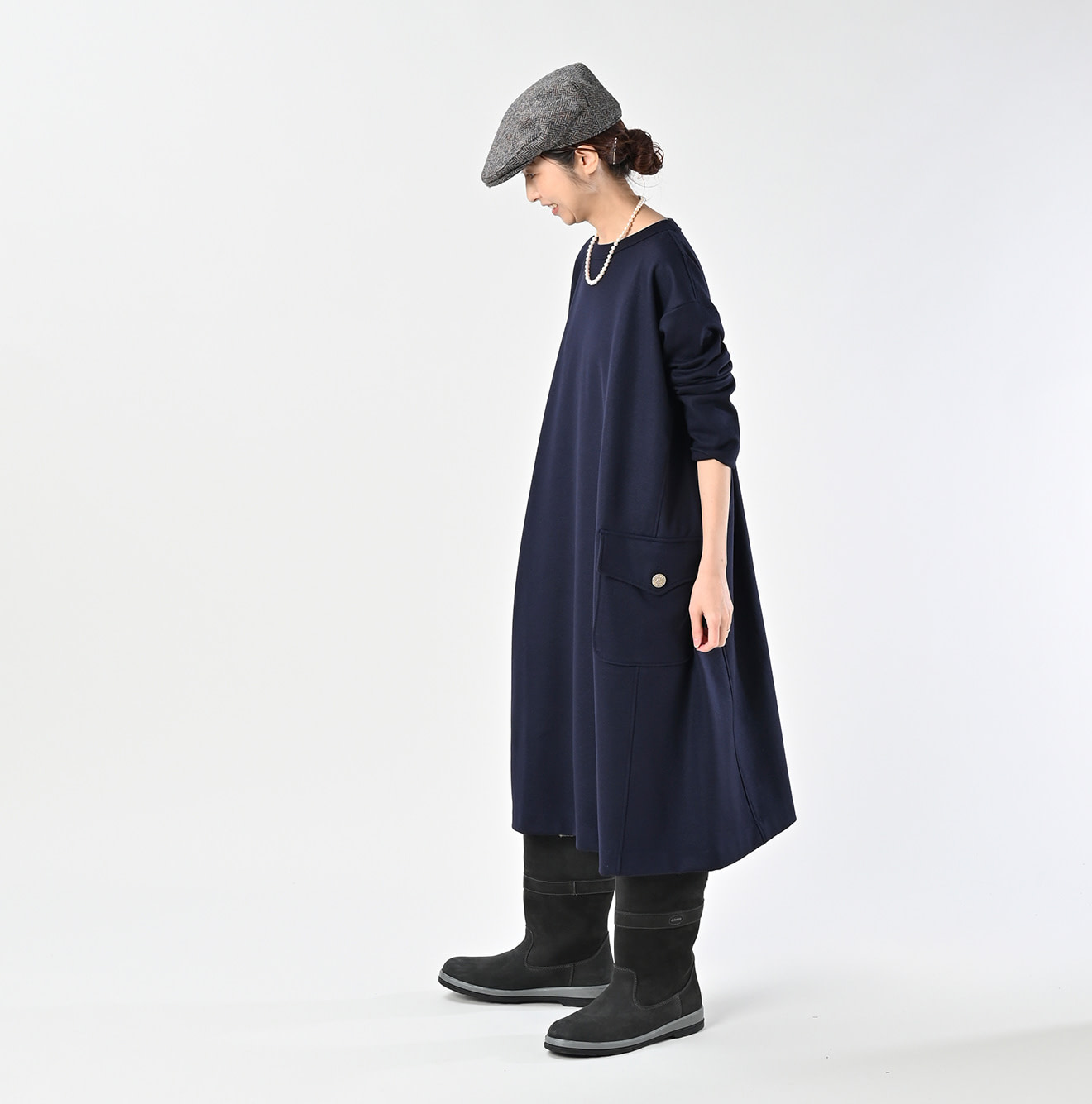 Jersey Flannel Dress Female Model