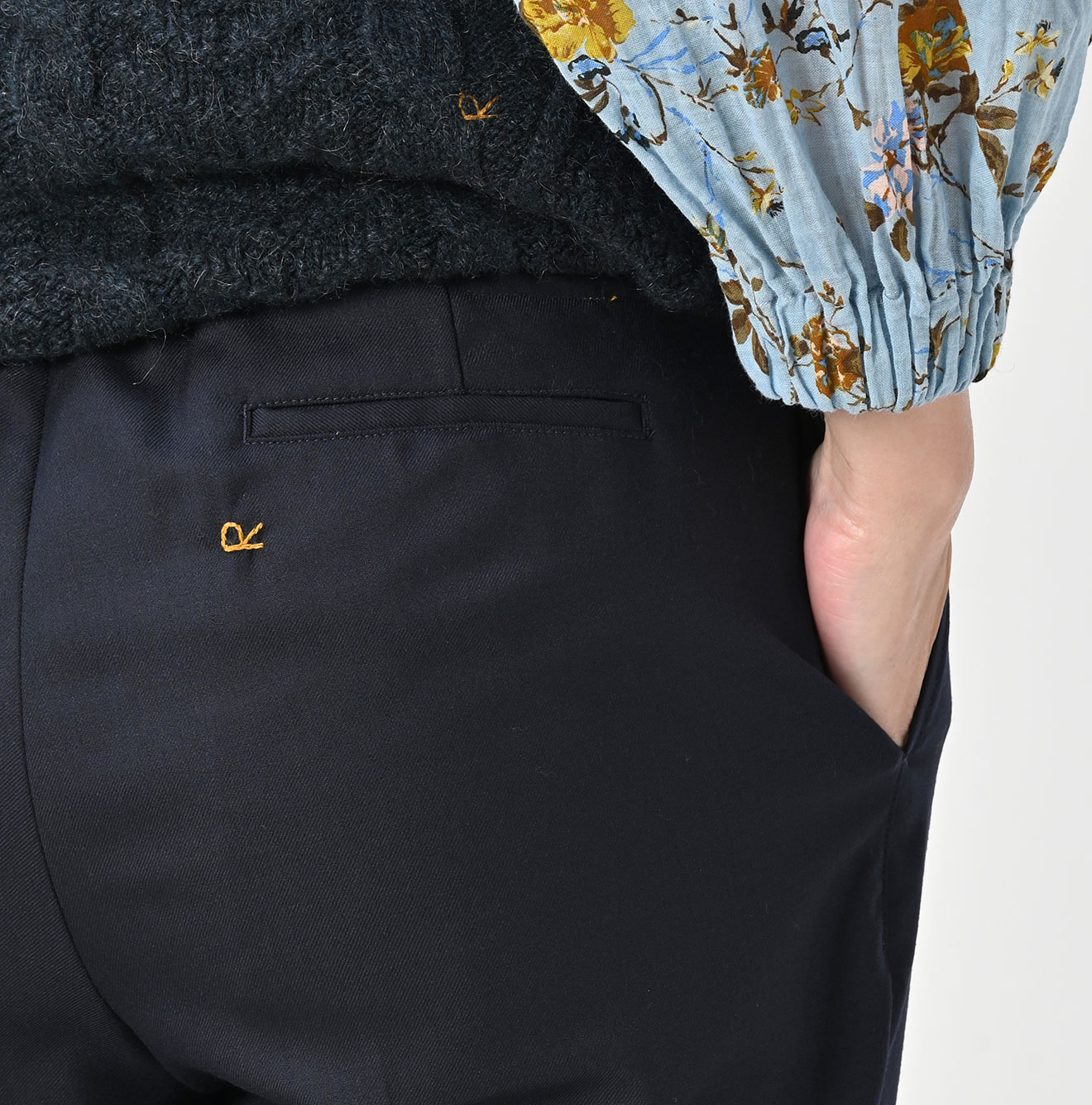 Wool Saxony Crosby Sabrina Slacks Detail