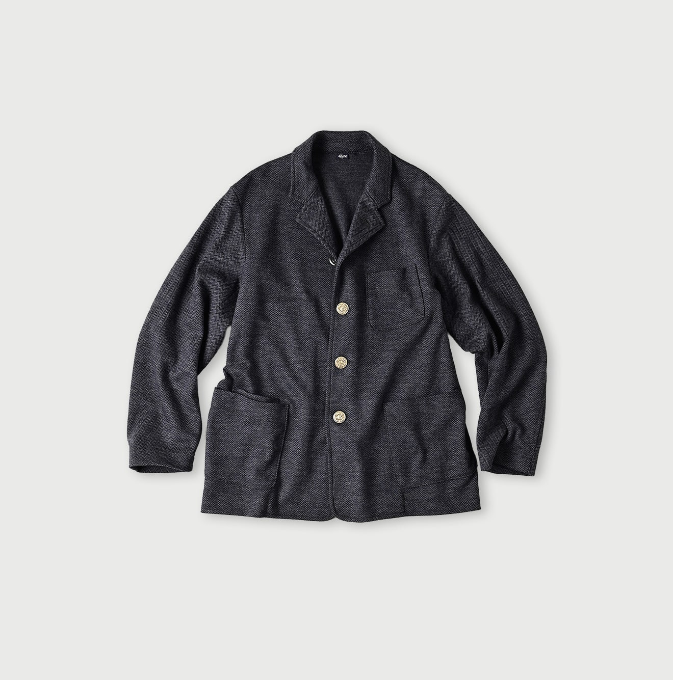 Jersey Flannel 908 Cardigan Jacket Herringbone