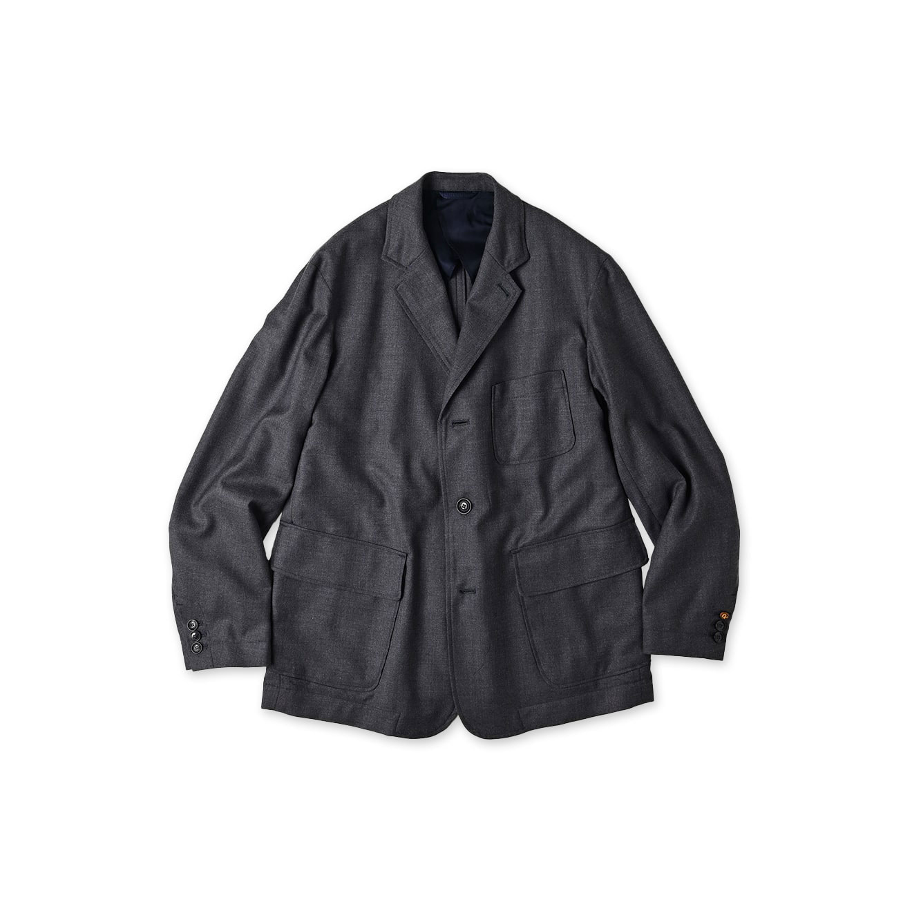 Wool Saxony 908 Miyuki Jacket Gray Top