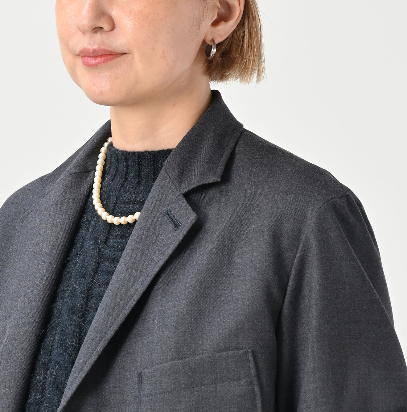 Wool Saxony 908 Miyuki Jacket Detail