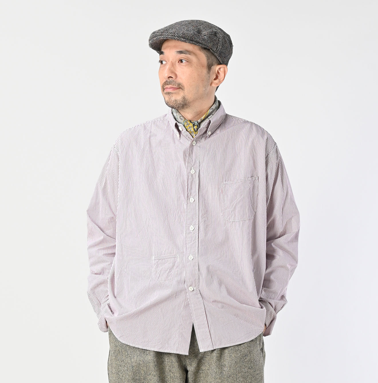 No.180 Miko 908 Ocean Button Down Shirt Male Model