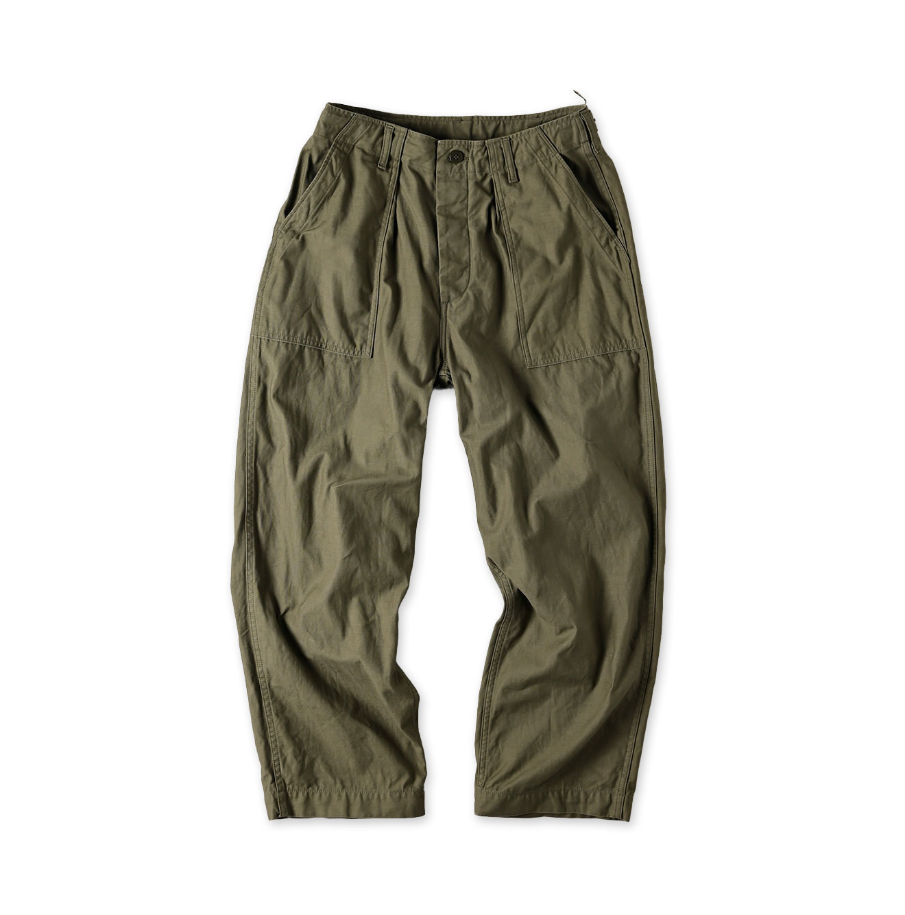 Back Satin 908 Wide Baker Pants Khaki