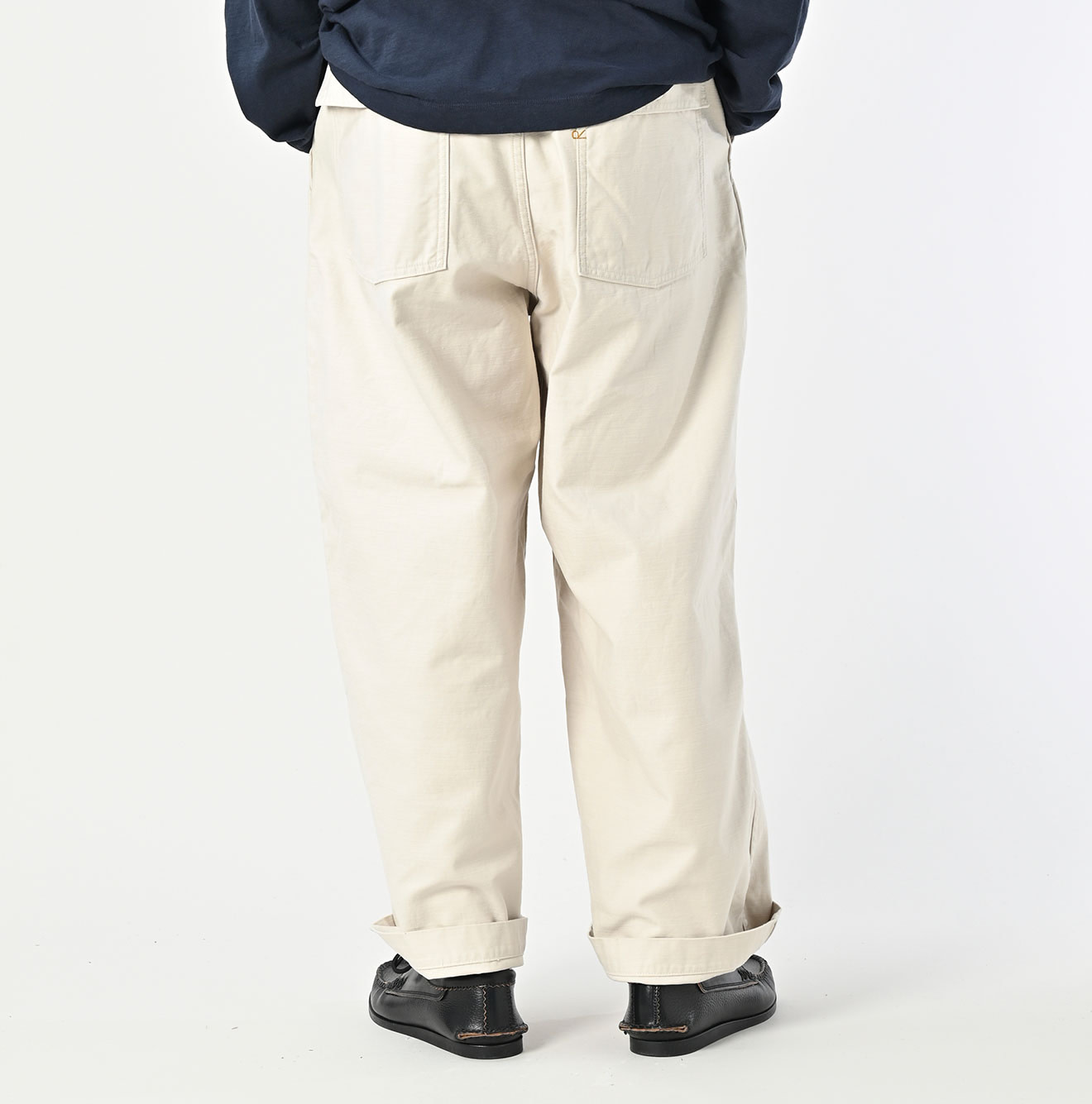 Back Satin 908 Wide Baker Pants Male Model