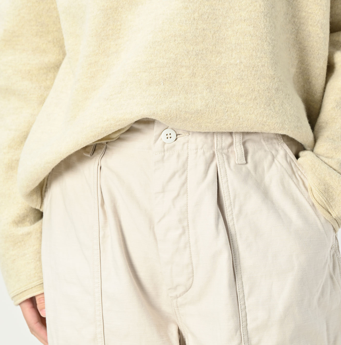 Back Satin 908 Wide Baker Pants Detail