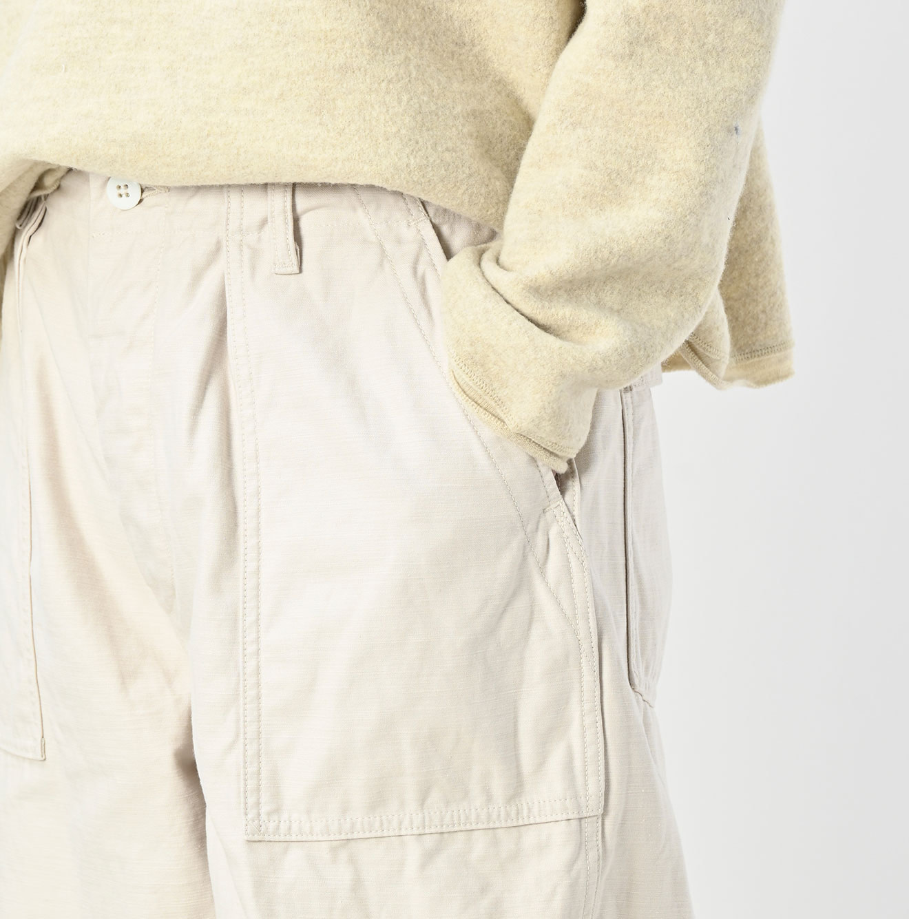 Back Satin 908 Wide Baker Pants Detail