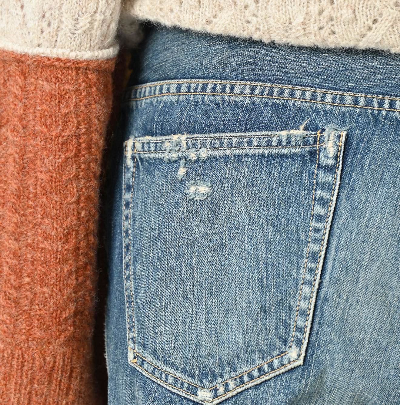 Futatabi Rye Mugi Denim Crosby 5 Heavy A-Wash Detail