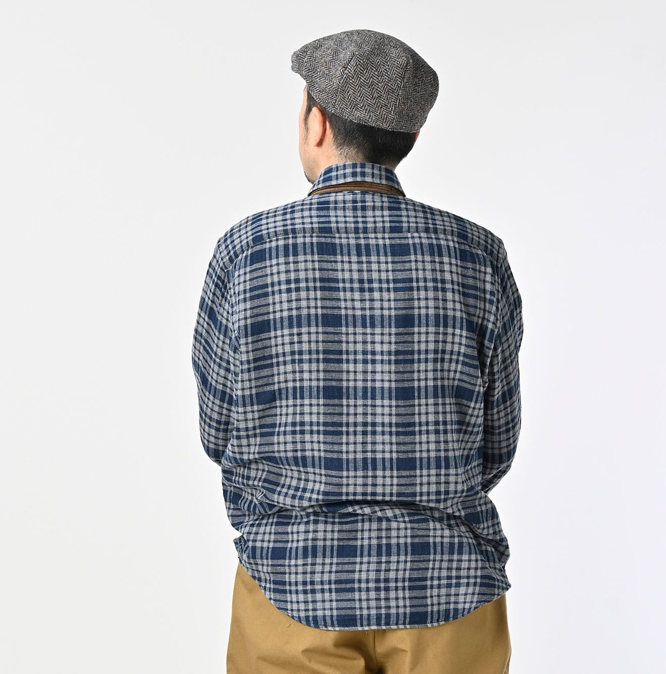 Indigo FuwaFuwa Double Woven 908 Lofer Shirt Male Model