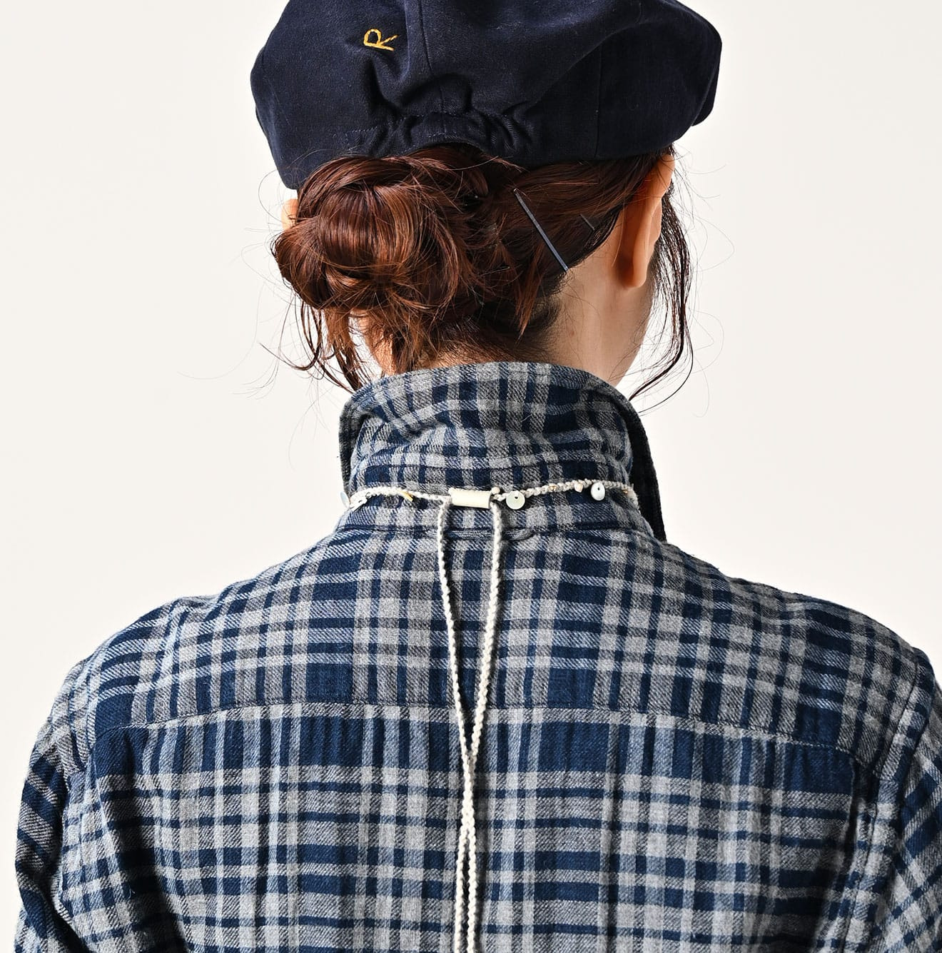 Indigo FuwaFuwa Double Woven 908 Lofer Shirt Detail