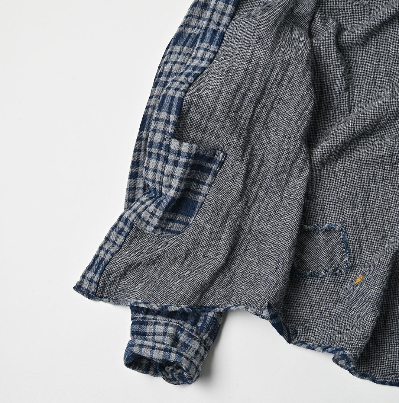 Indigo FuwaFuwa Double Woven 908 Lofer Shirt Detail