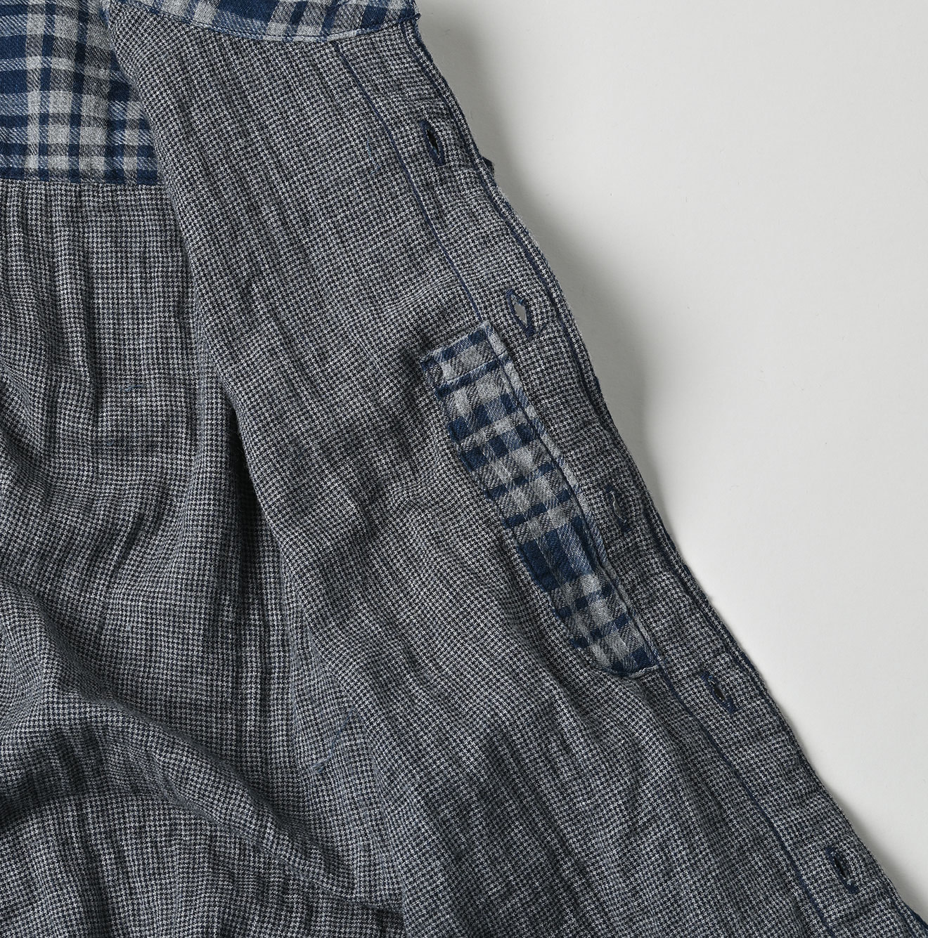 Indigo FuwaFuwa Double Woven 908 Lofer Shirt Detail