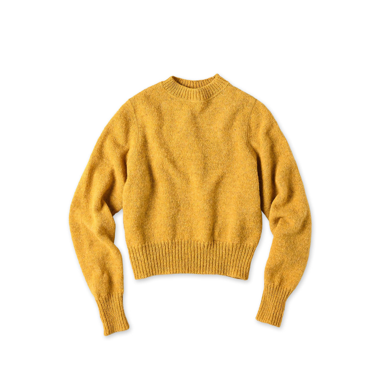 Shetland Boiled Wool Sweater Mustard
