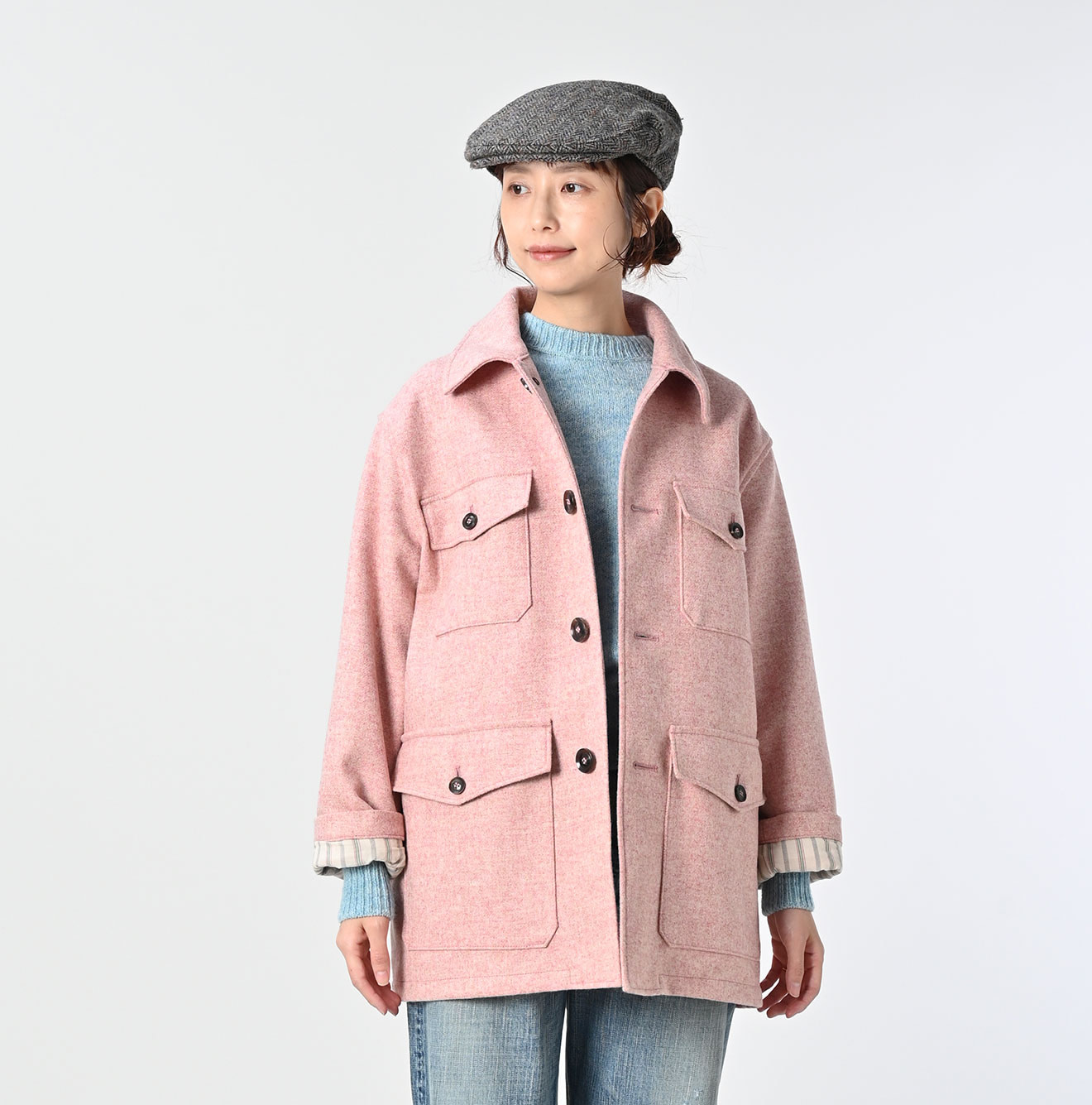 England Flannel Coat Female Model