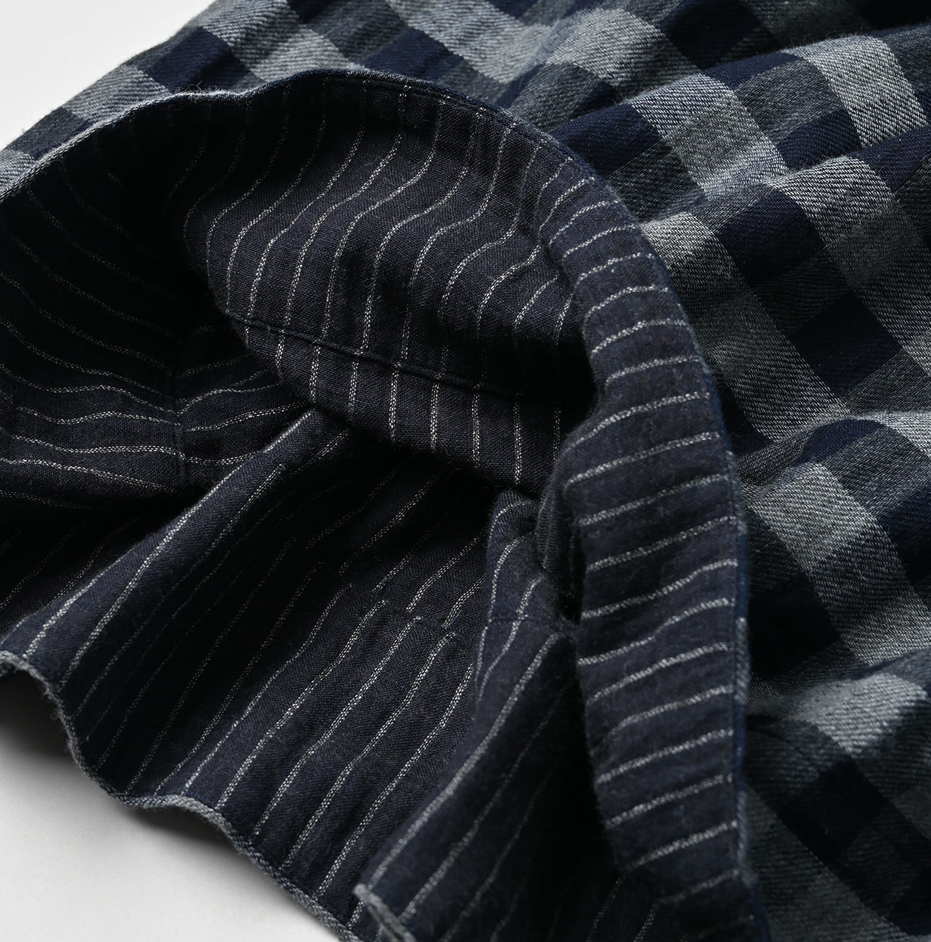 Indigo FuwaFuwa Double Woven Shirring Dress Detail