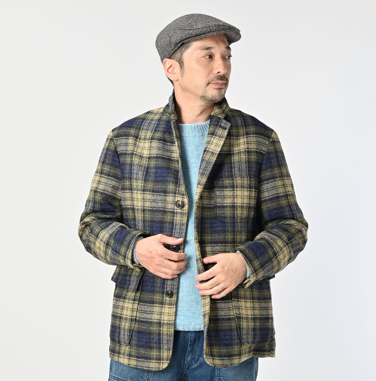 Wool Tartan 908 Miyuki Jacket Male Model