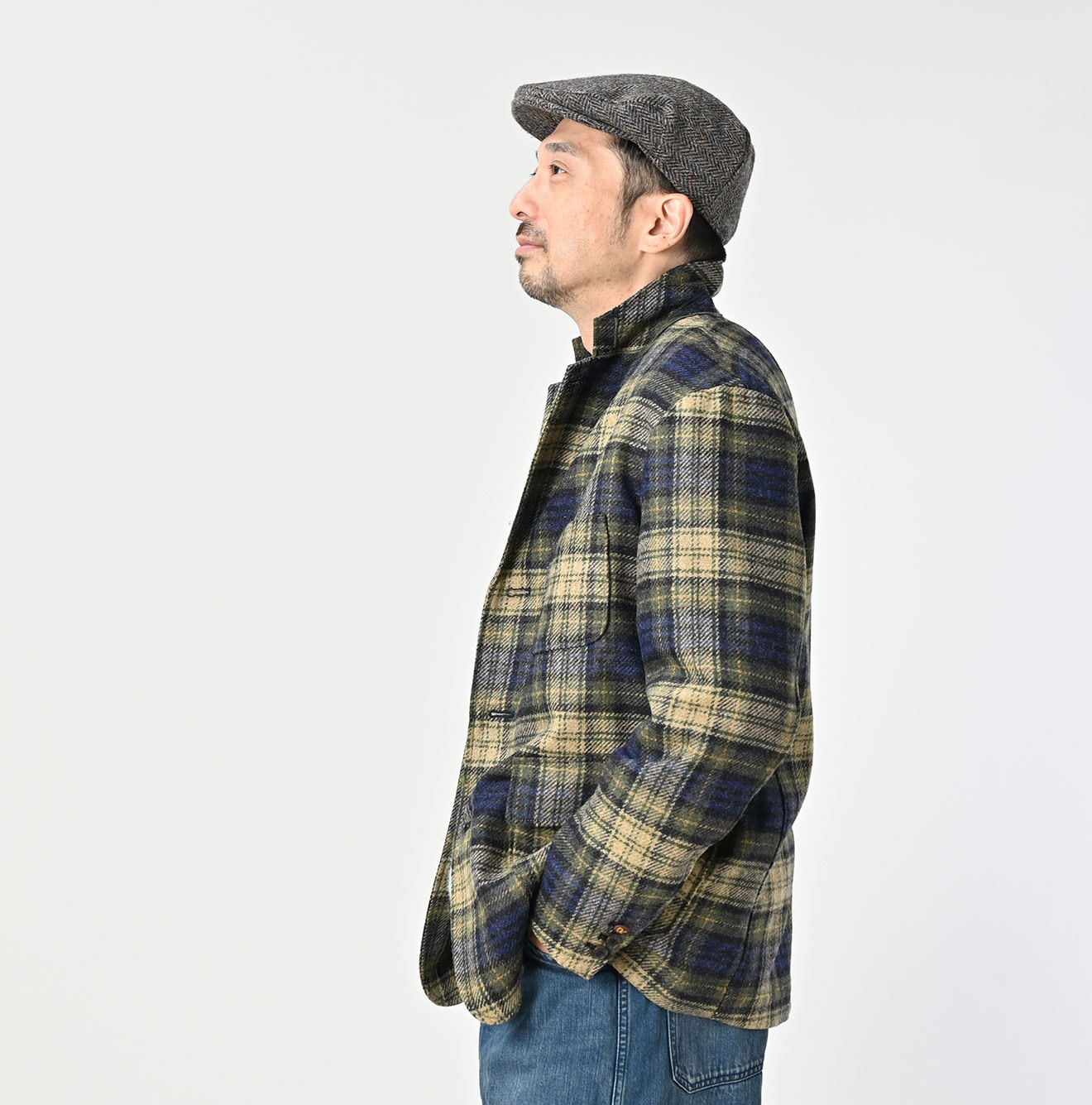 Wool Tartan 908 Miyuki Jacket Male Model