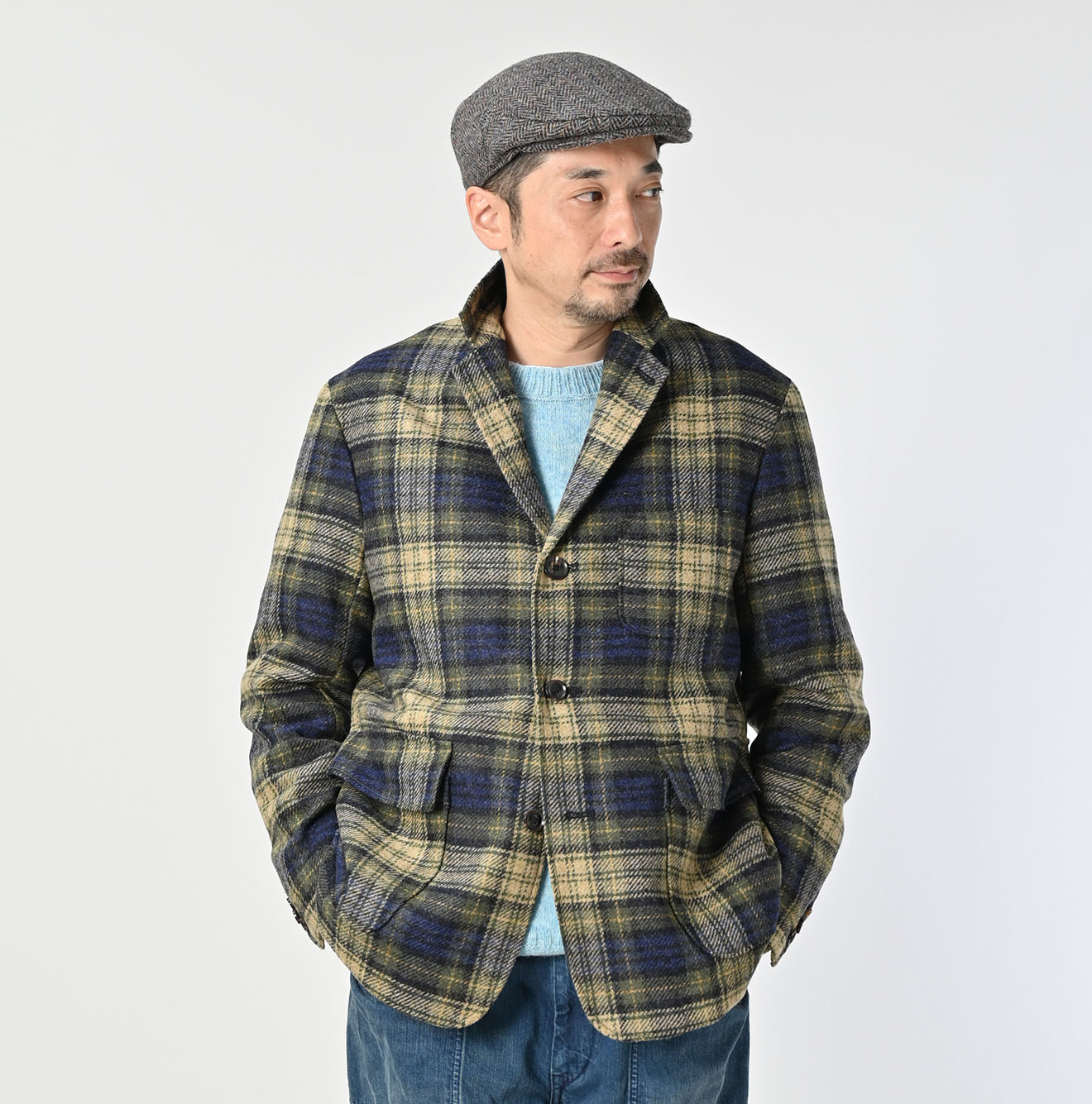 Wool Tartan 908 Miyuki Jacket Male Model