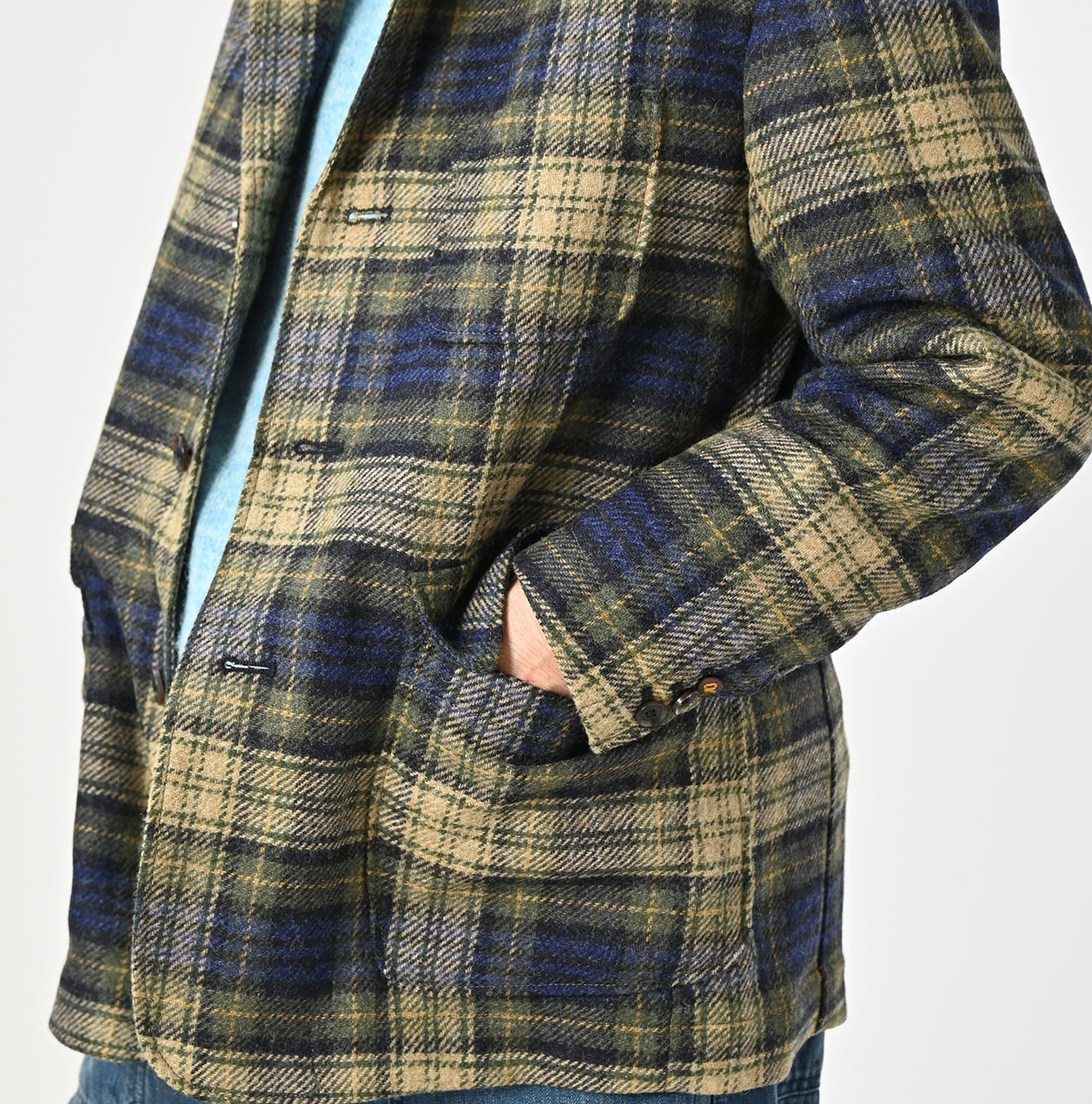 Wool Tartan 908 Miyuki Jacket Detail