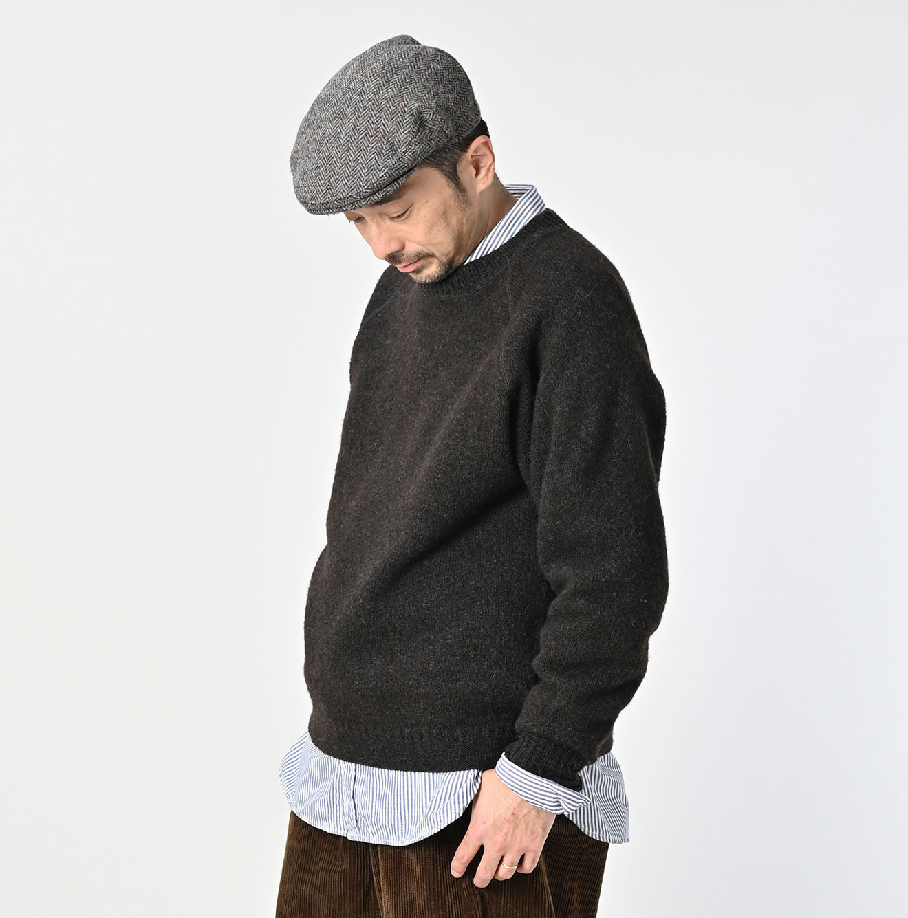 Shetland Boiled Wool 908 Sweater Male Model