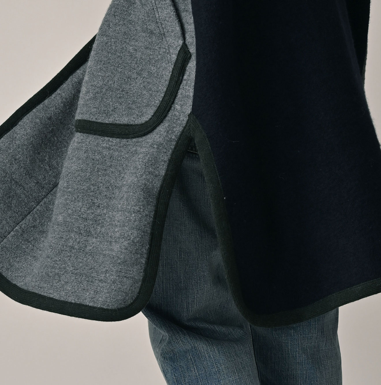 Crazy Boiled Wool Knit Tyrolean Coat Detail