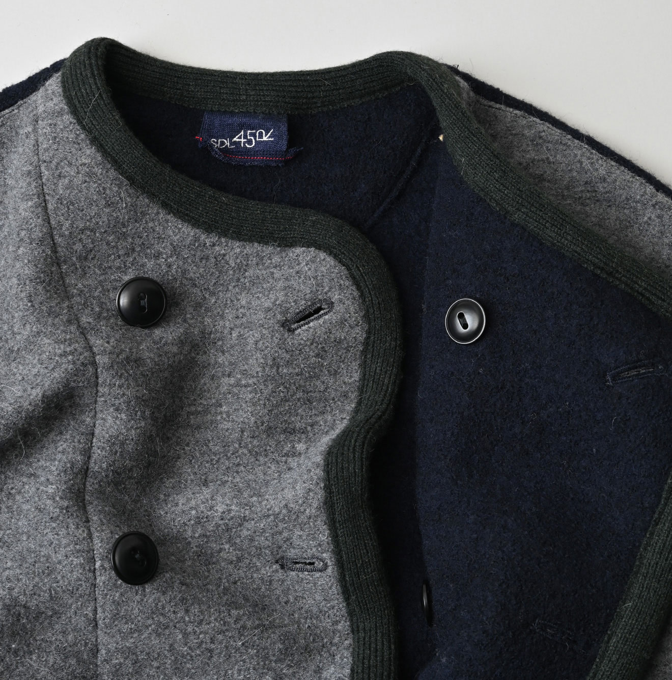 Crazy Boiled Wool Knit Tyrolean Coat Detail