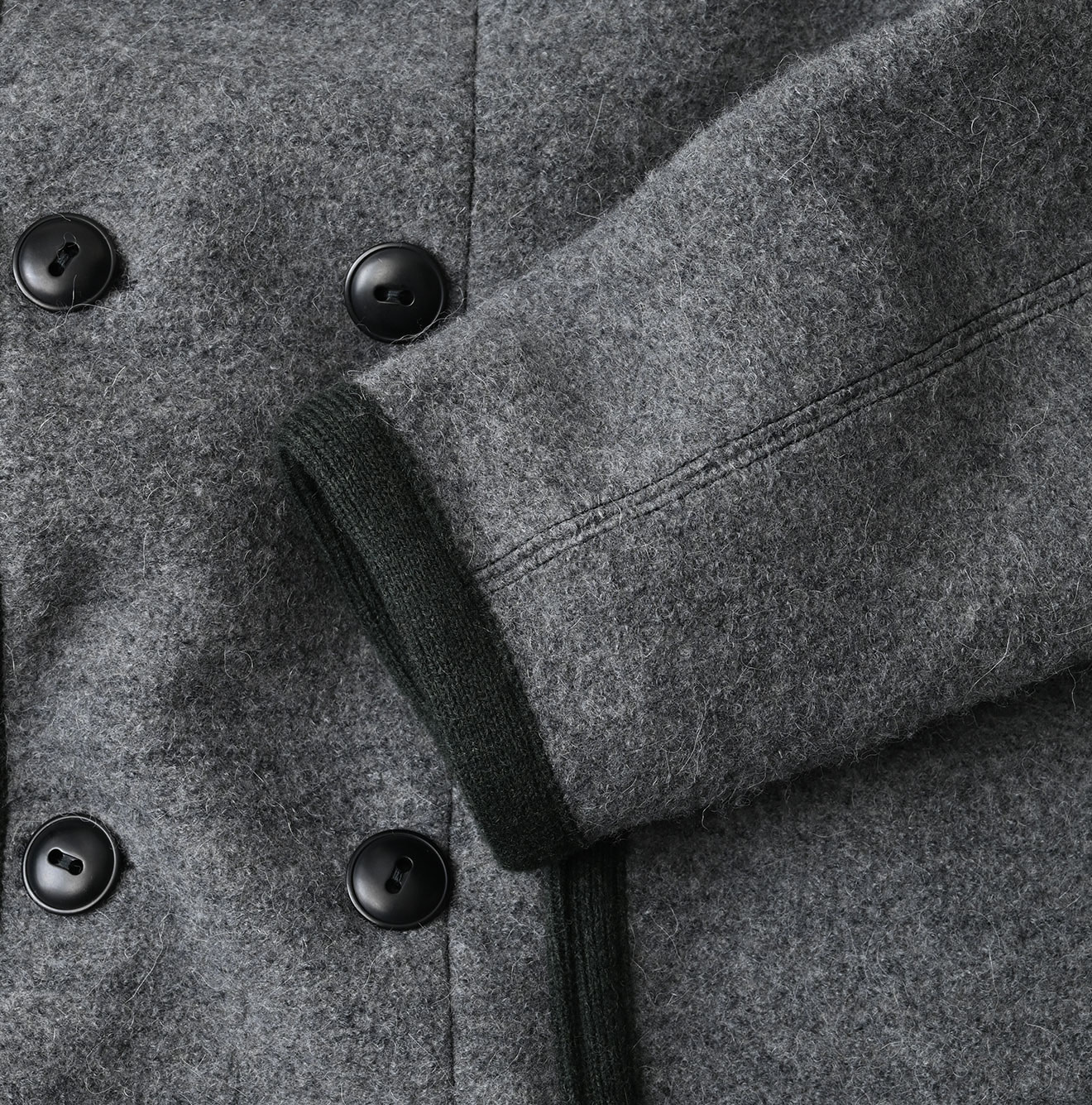 Crazy Boiled Wool Knit Tyrolean Coat Detail