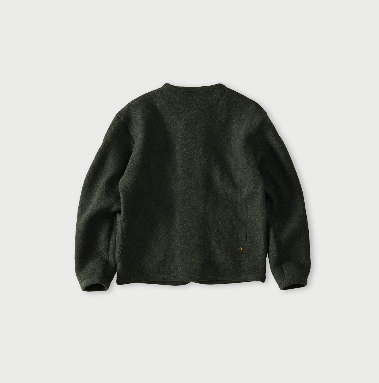 Boiled Wool Knit Tyrolean Cardigan Back