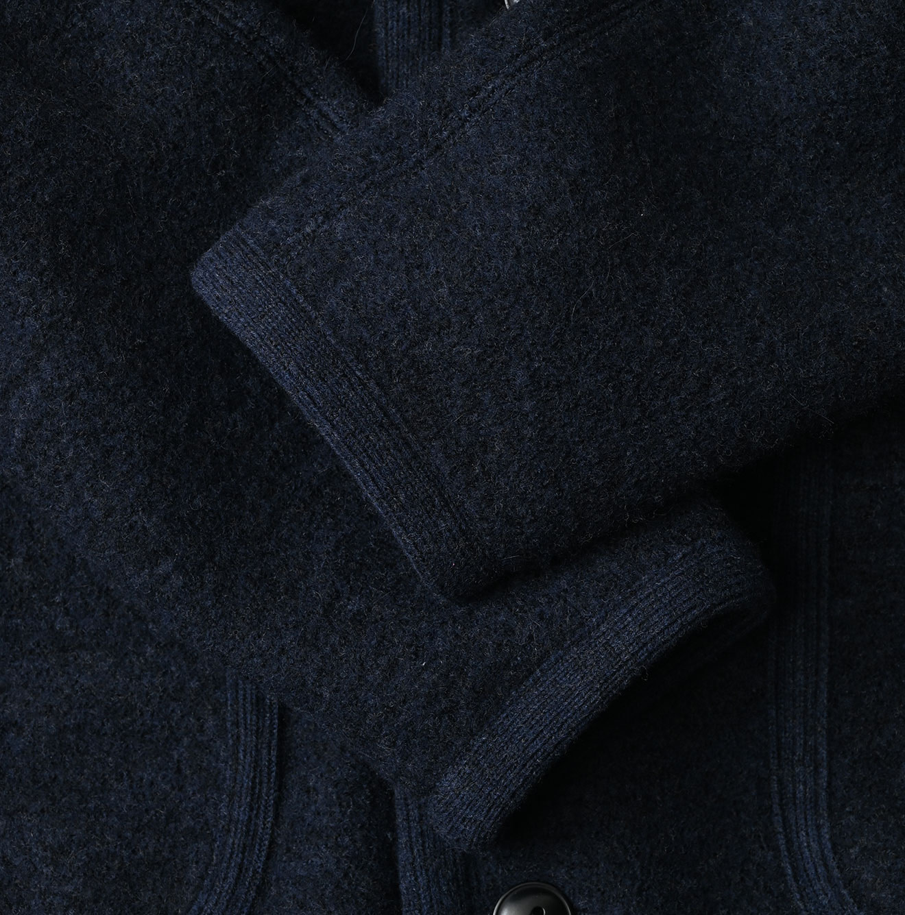 Boiled Wool Knit Tyrolean Cardigan Detail