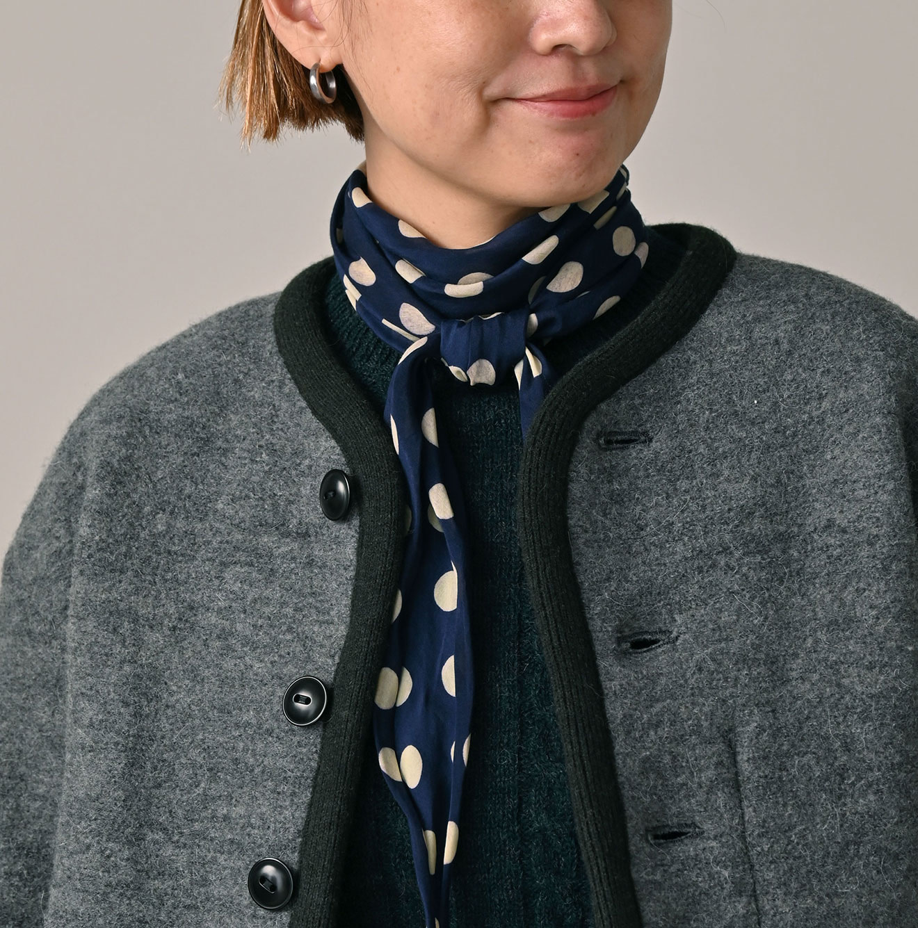 Crazy Boiled Wool Knit Tyrolean Cardigan Detail