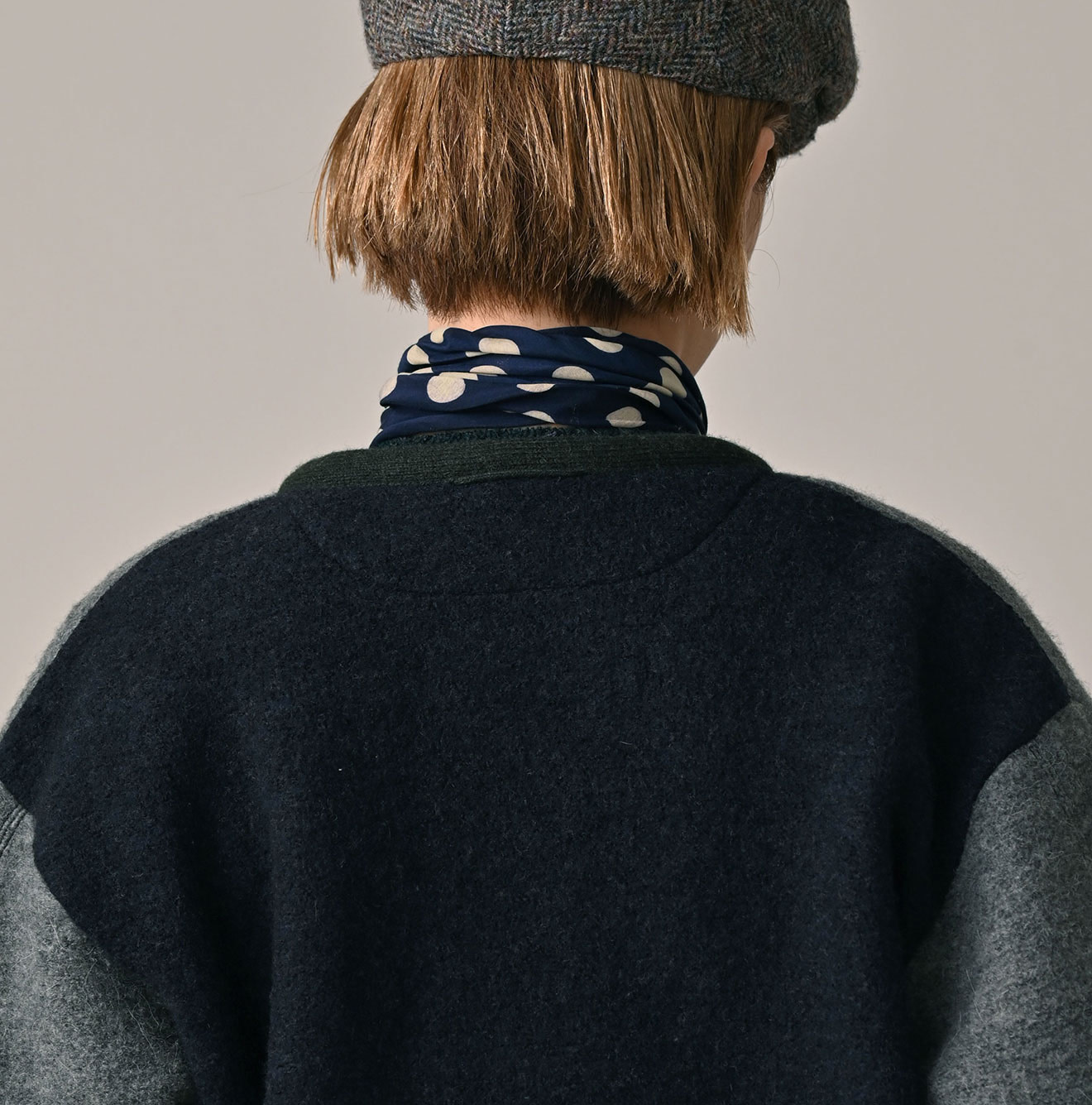 Crazy Boiled Wool Knit Tyrolean Cardigan Detail