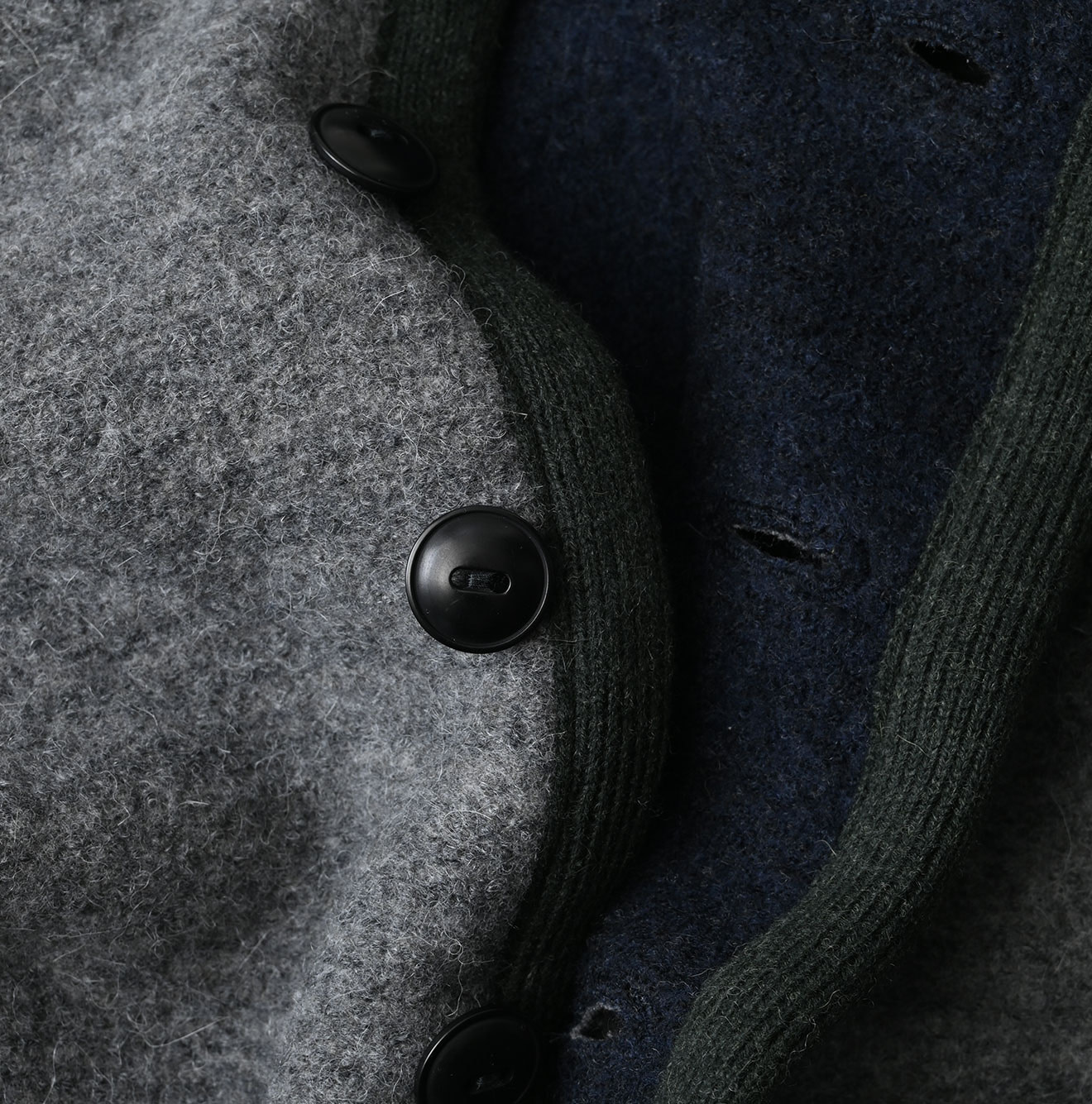 Crazy Boiled Wool Knit Tyrolean Cardigan Detail