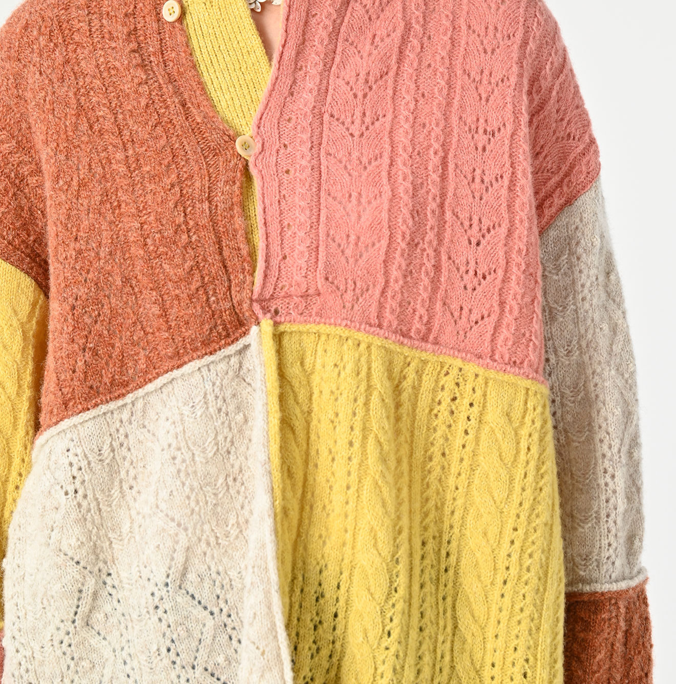 Shetland Knitting Pattern Patchwork Tunic Detail