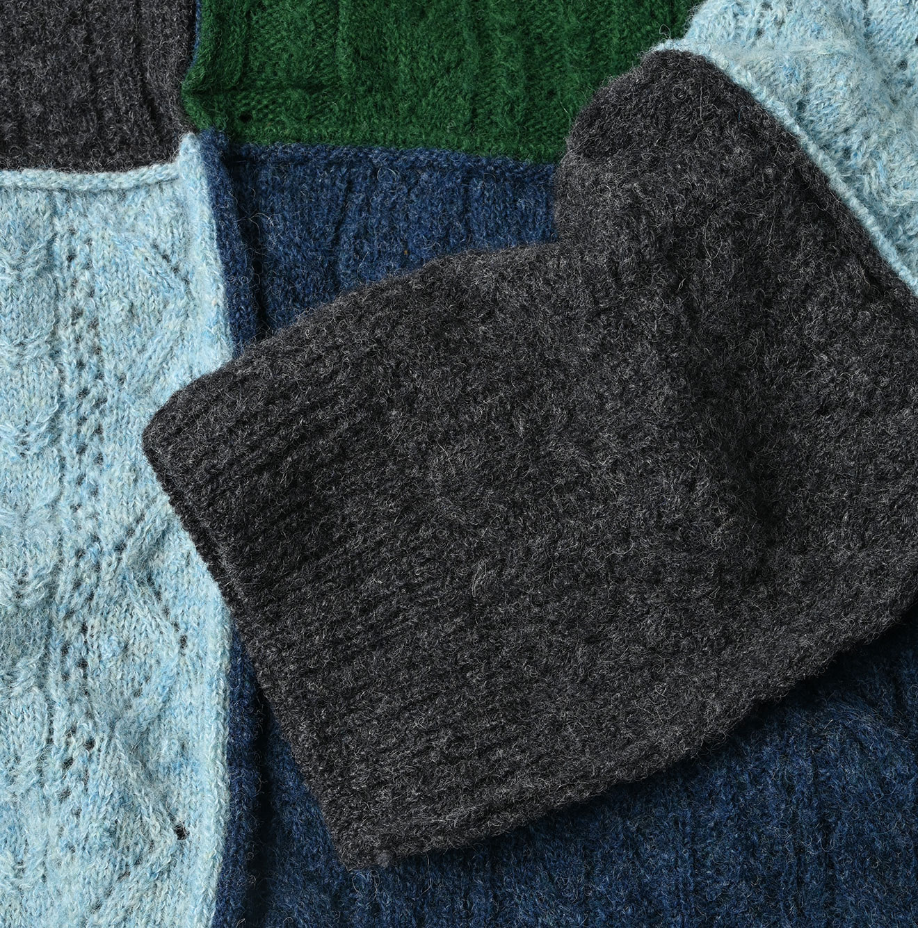 Shetland Knitting Pattern Patchwork Tunic Detail