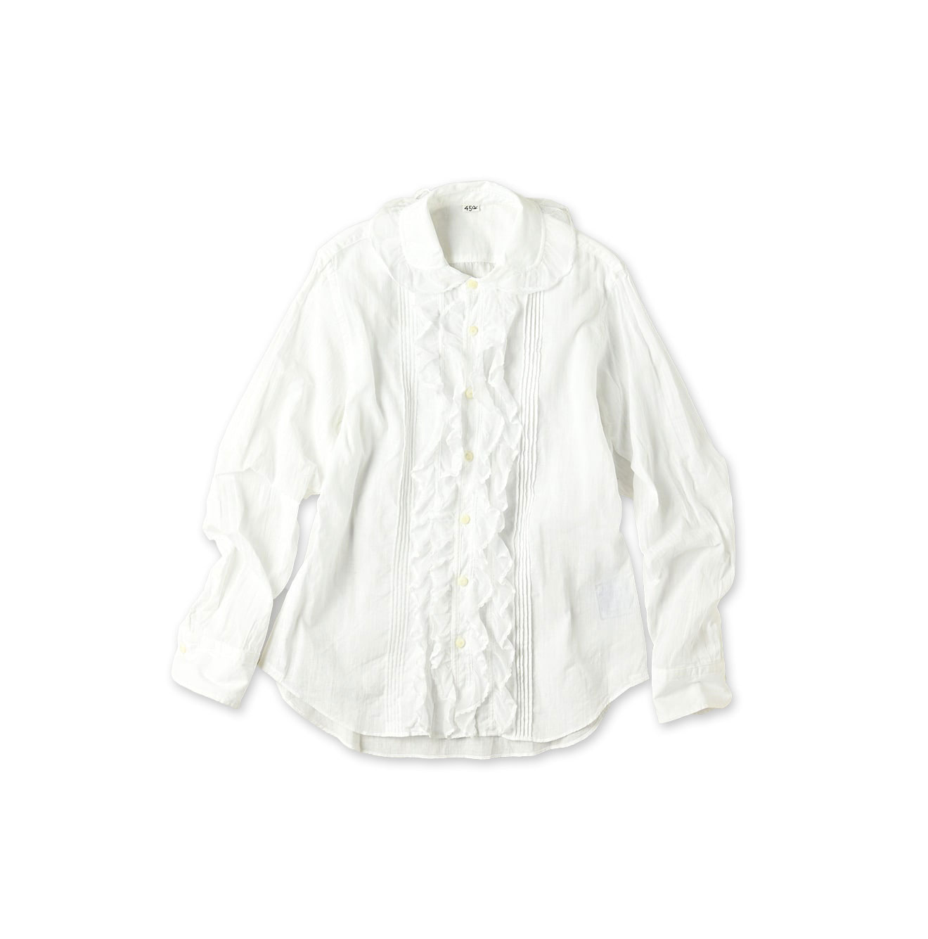 Indian Khadi Tulle Frill Blouse White