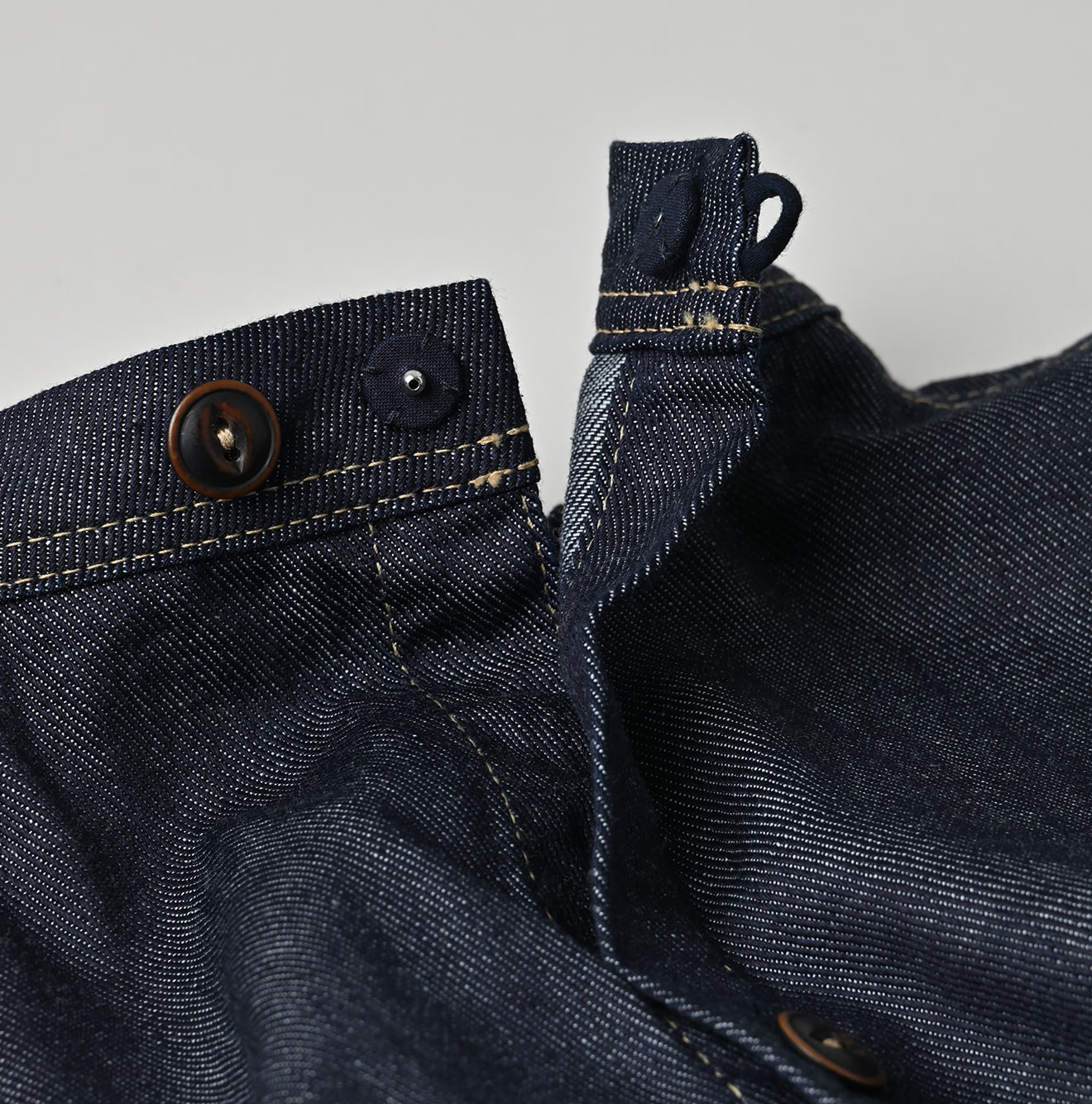45 Petit Denim Tiered Frill Dress Detail