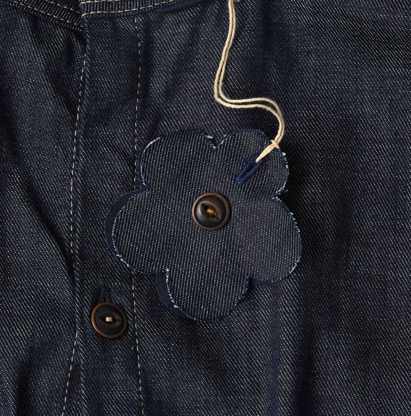 45 Petit Denim Tiered Frill Dress Detail